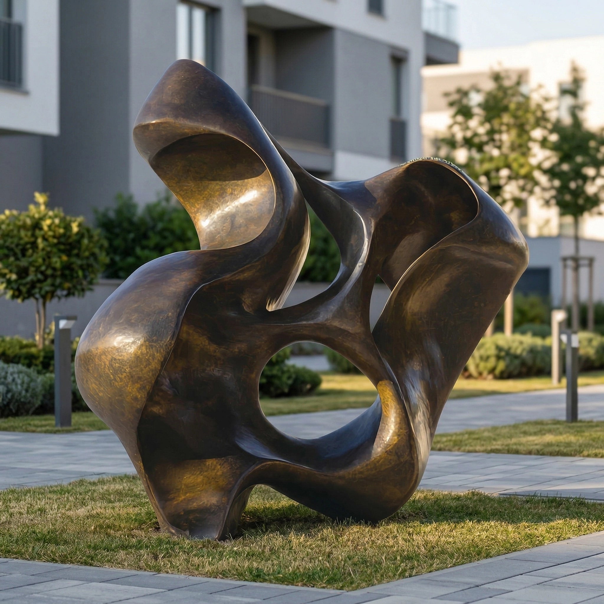 Vela-Bronze--Brass-Biomorphic-Loop-Sculpture-Garden-Placement-VSBS-7759-04