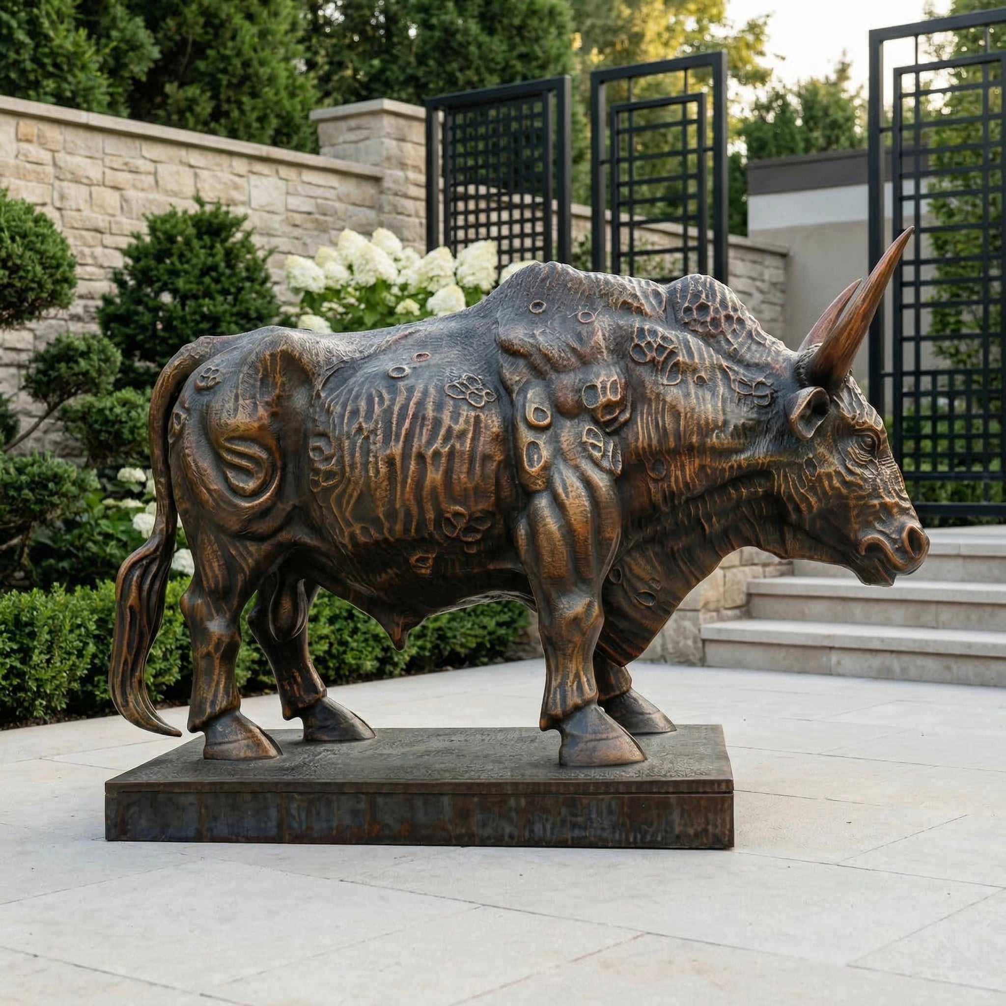 Vela-Bronze--Brass-Bull-Sculpture-Entrance-Driveway-VSBS-9073-02