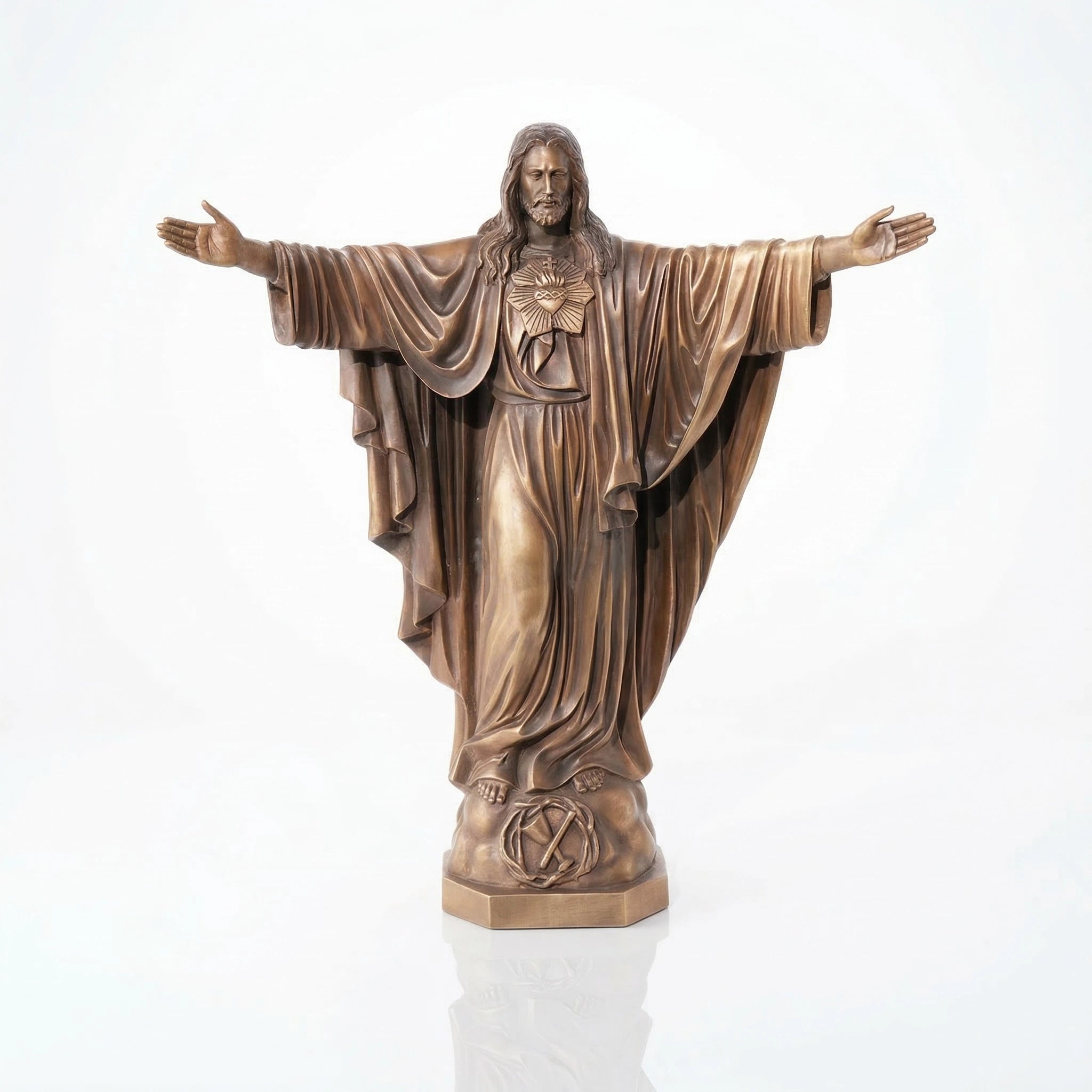 Vela-Bronze--Brass-Christ-Devotional-Sculpture-Garden-Plinth-VSBS-8824-05