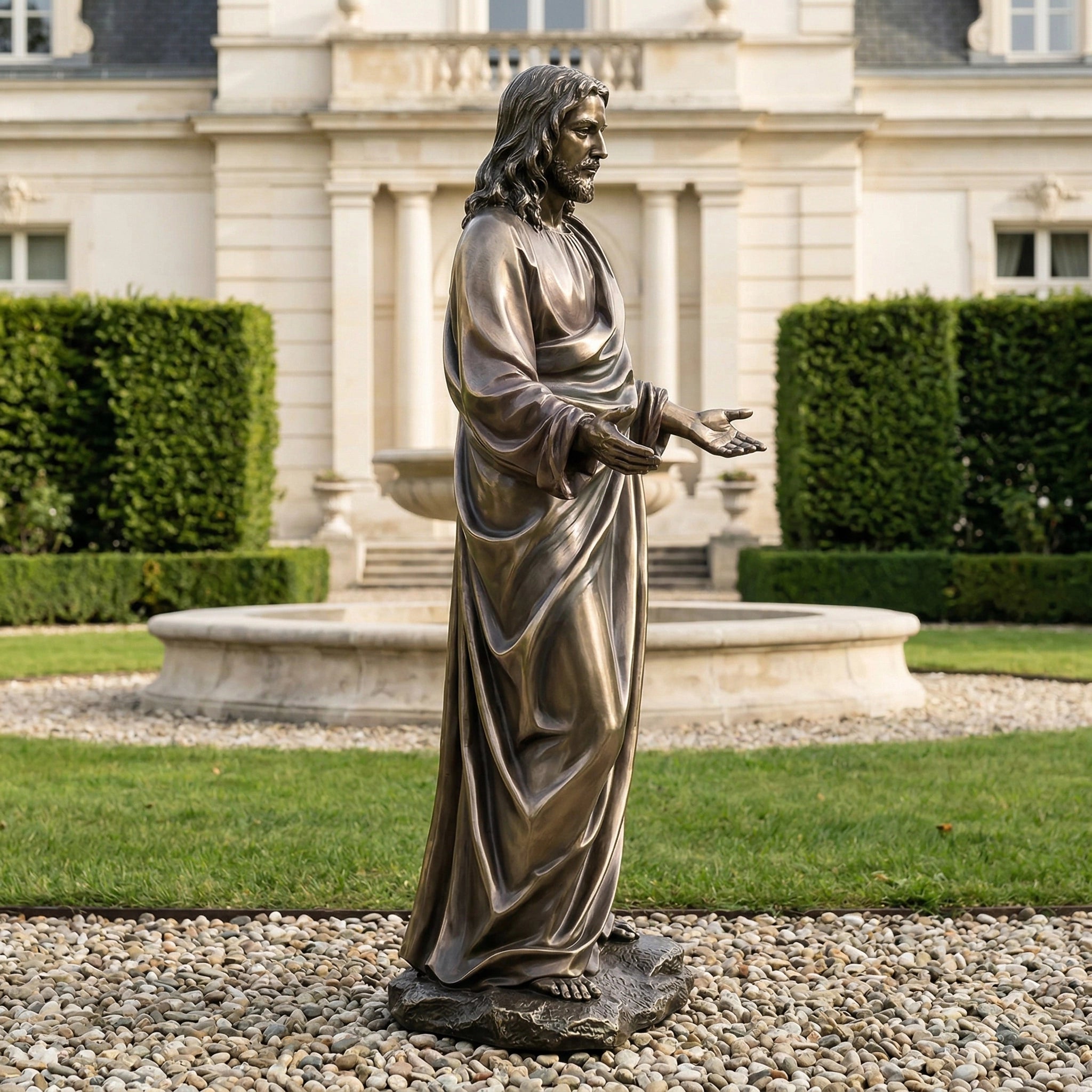 Vela-Bronze--Brass-Christ-Sculpture-Open-Arms-Entrance-Feature-VSBS-5834-03