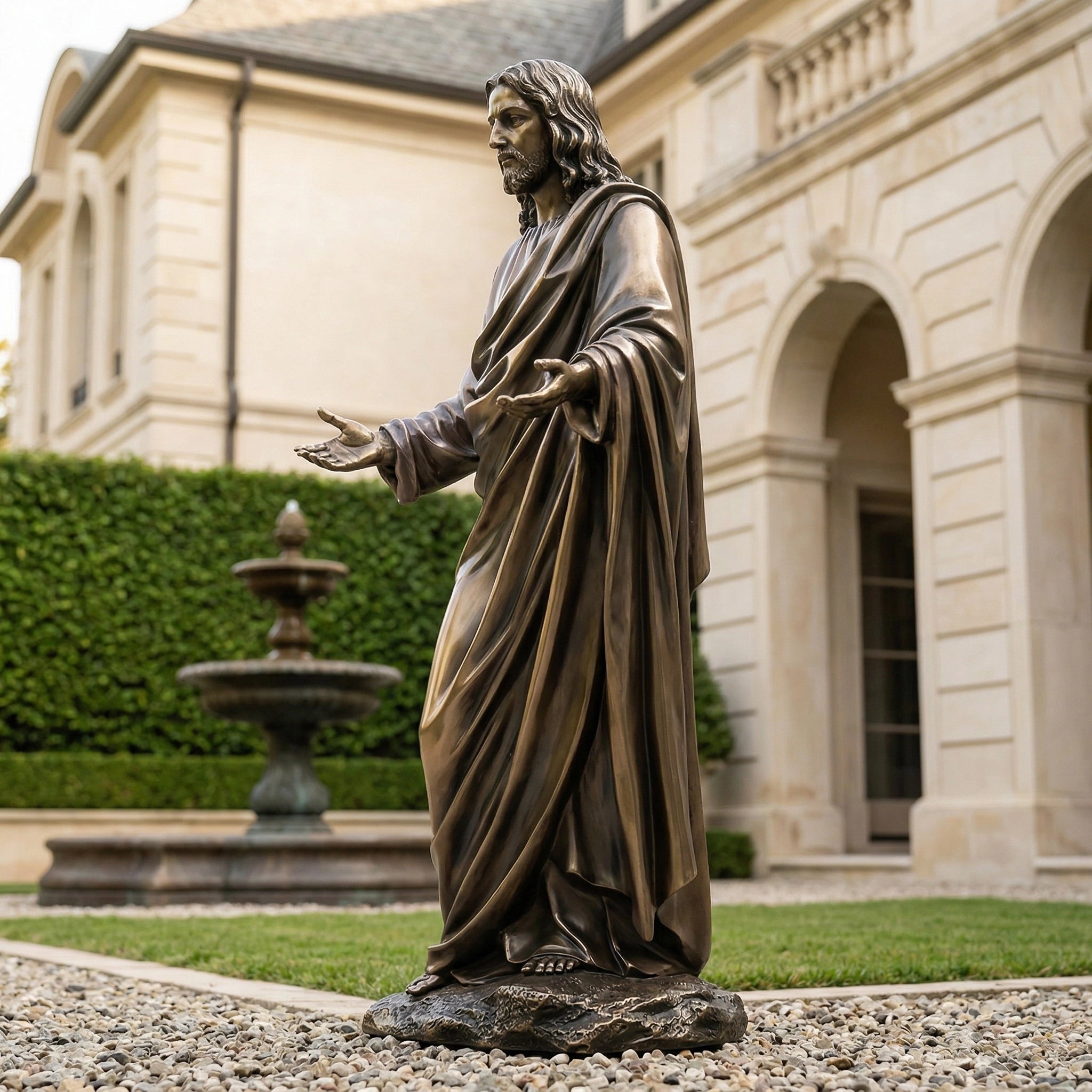Vela-Bronze--Brass-Christ-Sculpture-Open-Arms-Entrance-Feature-VSBS-5834-05