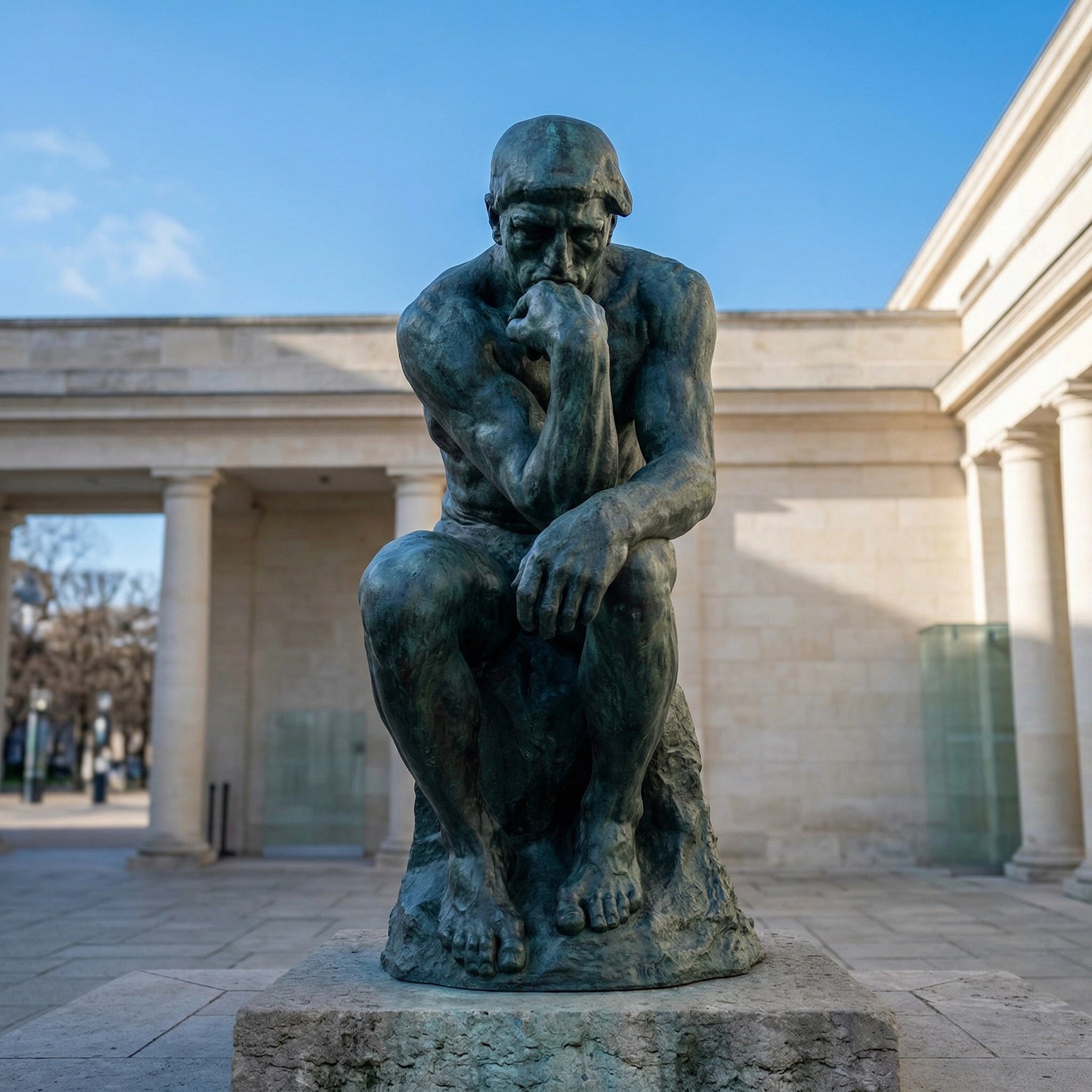 Vela-Bronze--Brass-Contemplative-Figurative--Human-Form-Sculpture-Entrance-Court-VSBS-9623-01