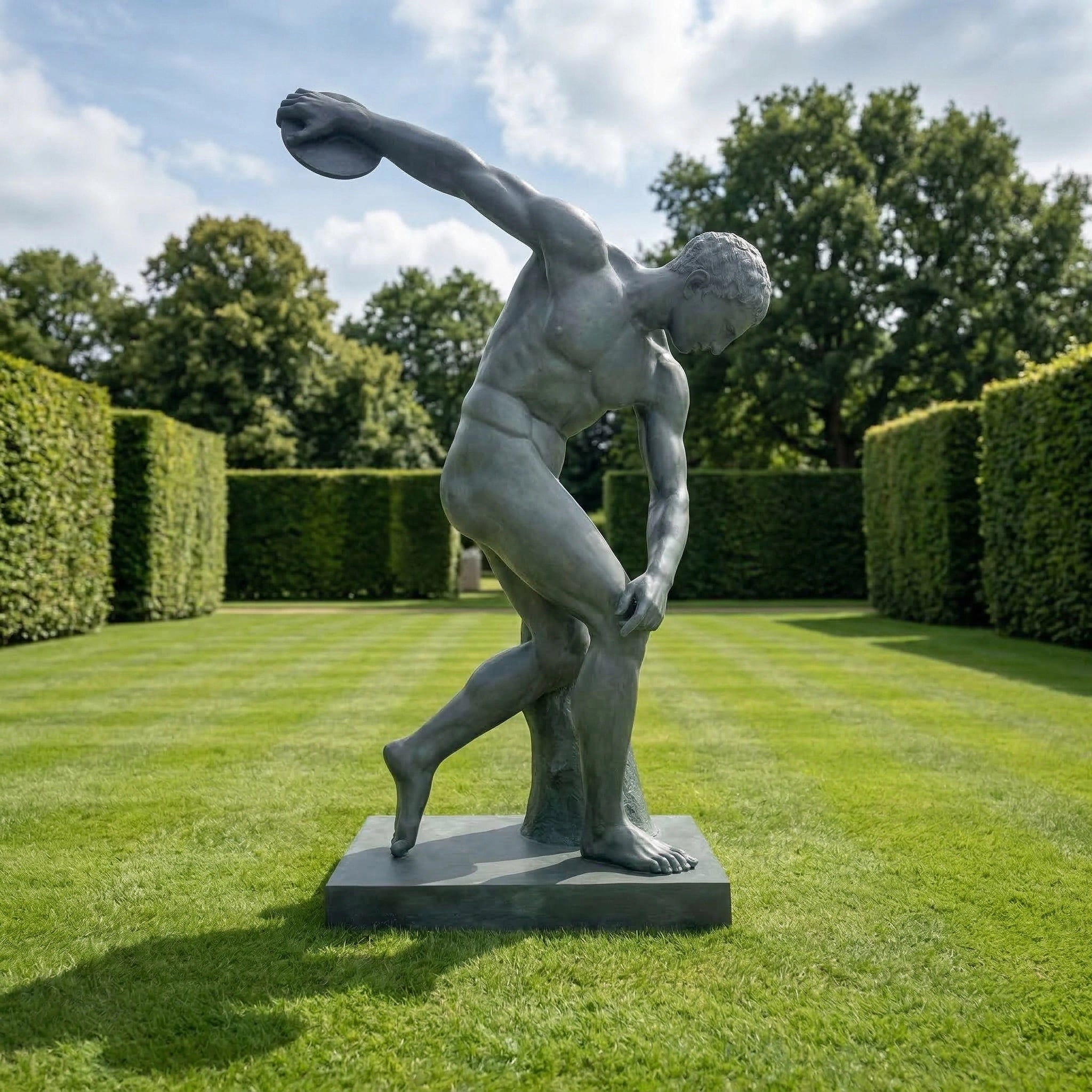 Vela-Bronze--Brass-Discus-Athlete-Sculpture-Garden-Axis-VSBS-8831-02