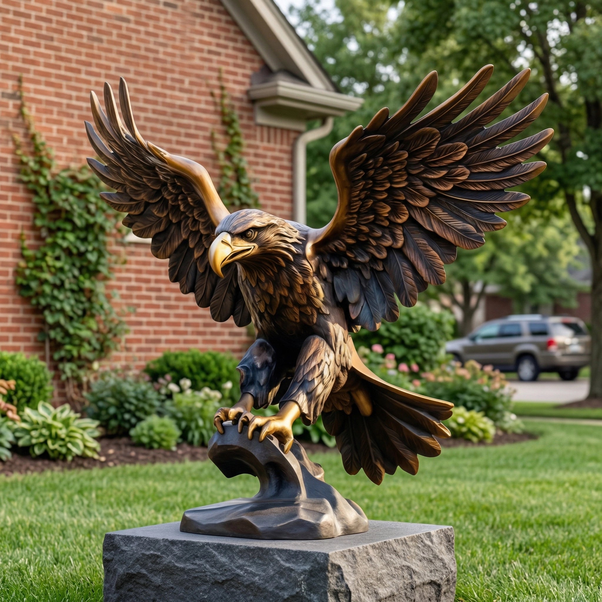 Vela-Bronze--Brass-Eagle-Sculpture-Landing-Pose-VSBS-3916-01