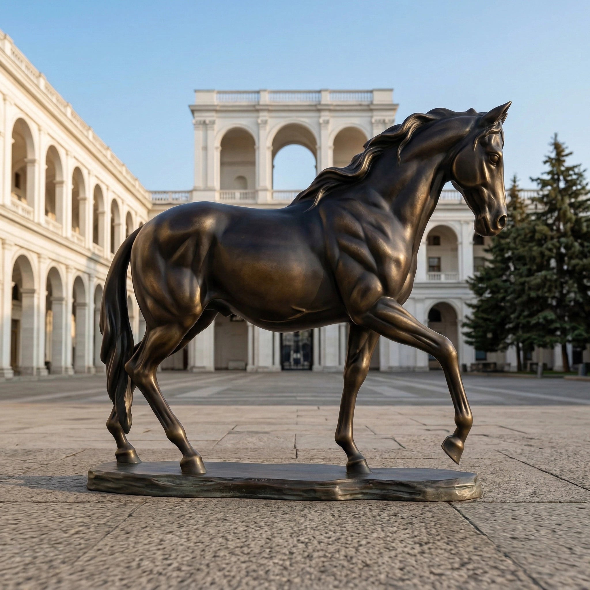 Vela-Bronze--Brass-Equine-Sculpture-Garden-Court-VSBS-6481-03