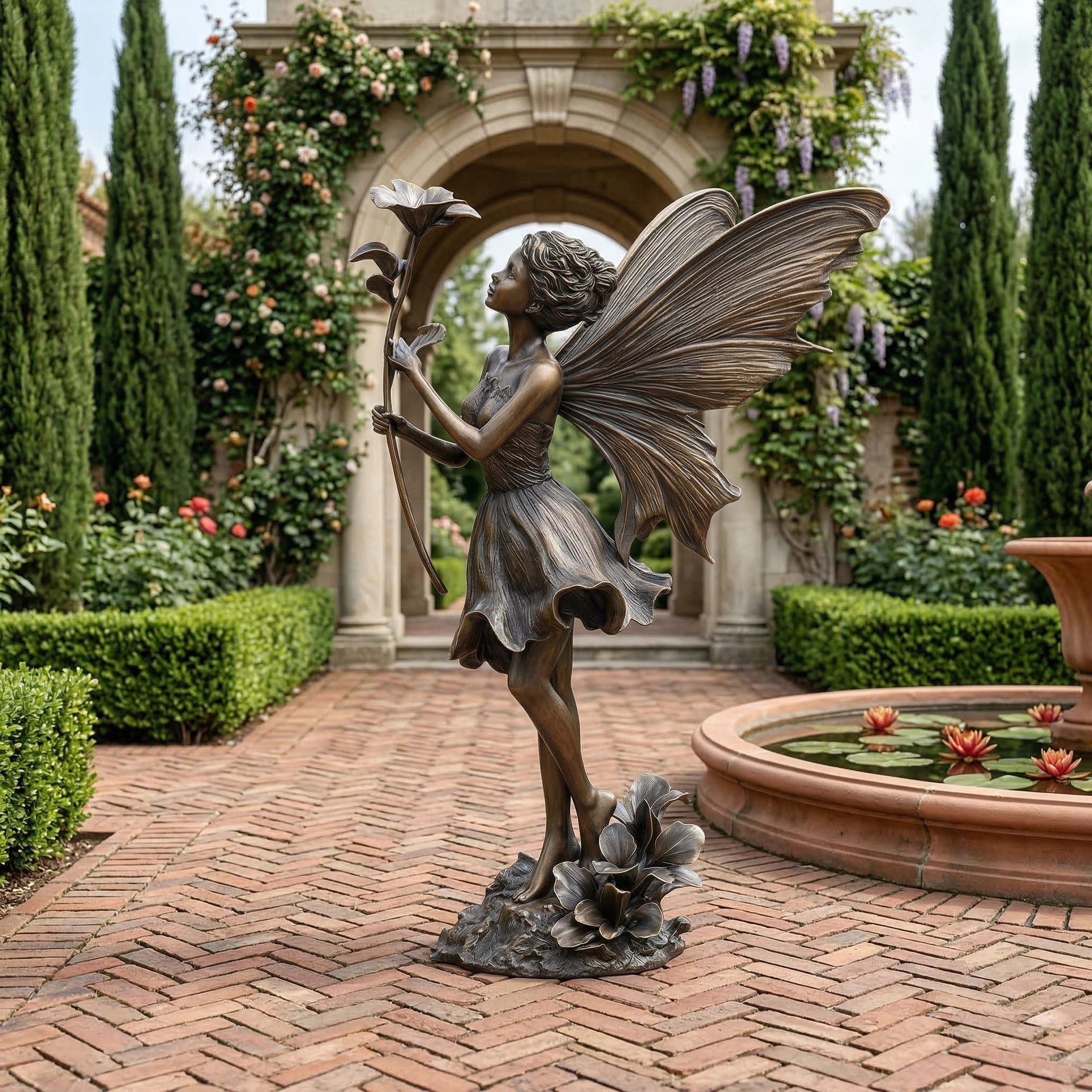 Vela-Bronze--Brass-Fairy-Garden-Nymph-Sculpture-Botanical-Winged-Garden-Placement-VSBS-6618-01