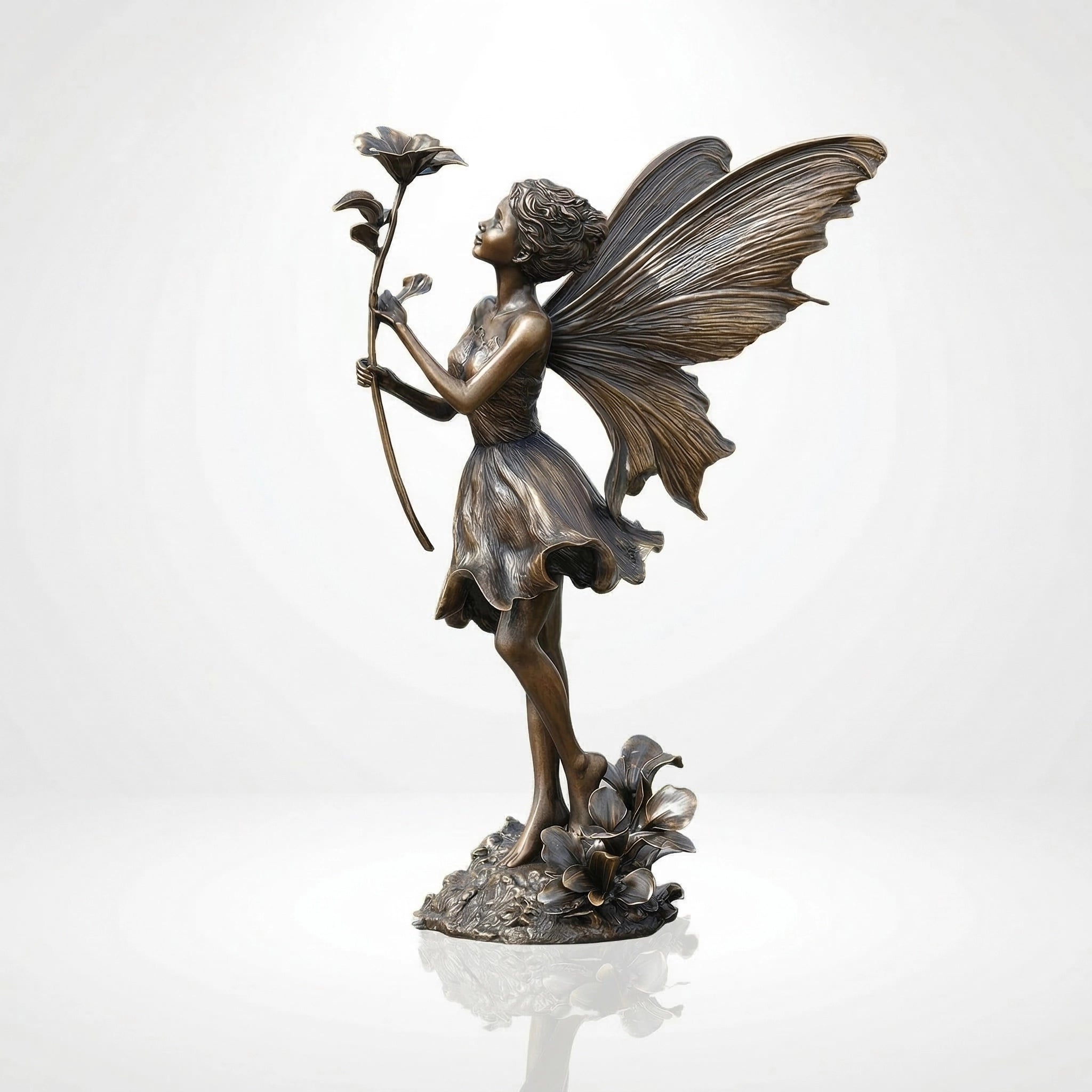 Vela-Bronze--Brass-Fairy-Garden-Nymph-Sculpture-Botanical-Winged-Garden-Placement-VSBS-6618-03