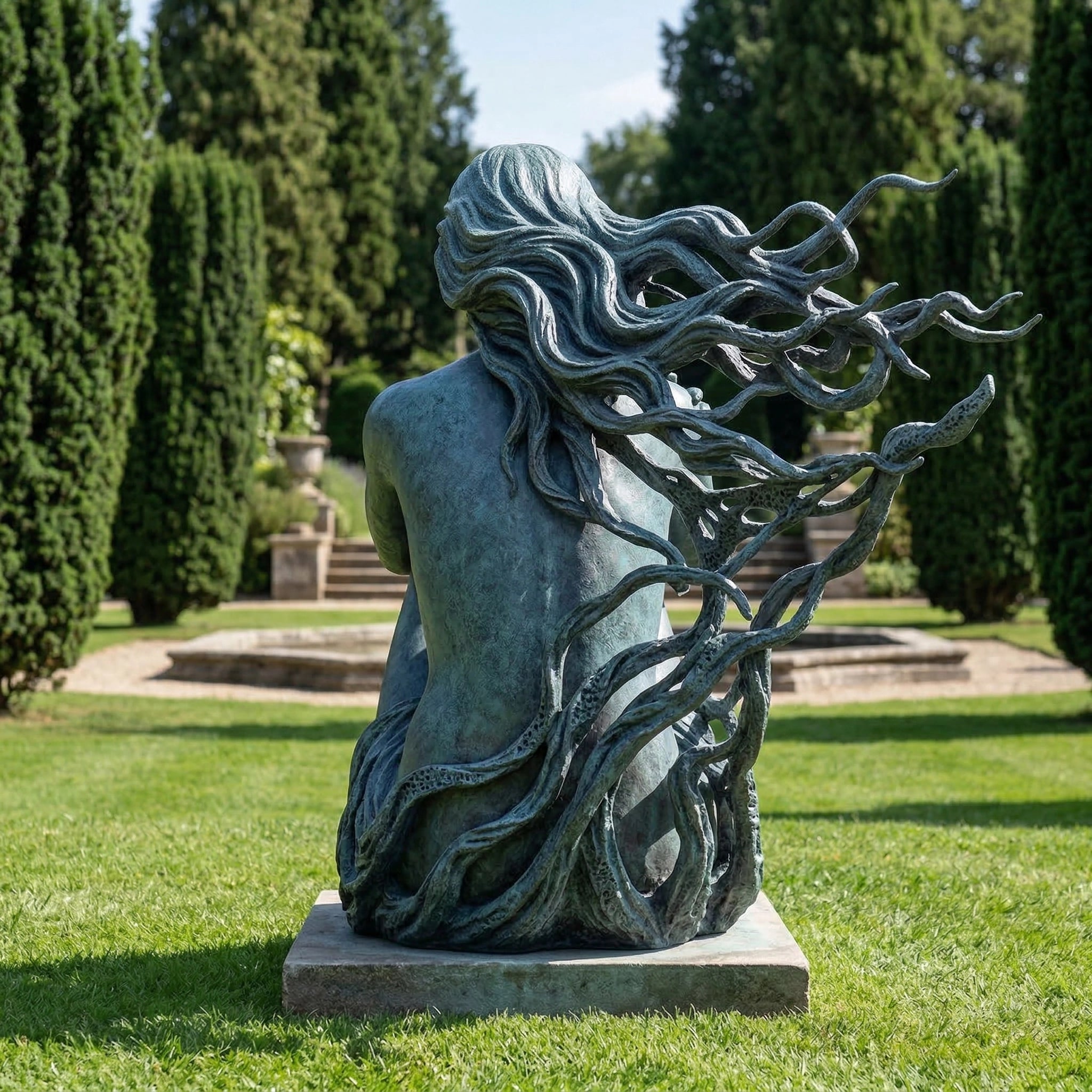 Vela-Bronze--Brass-Figurative-Nature-Sculpture-Garden-Pedestal-VSBS-7461-02