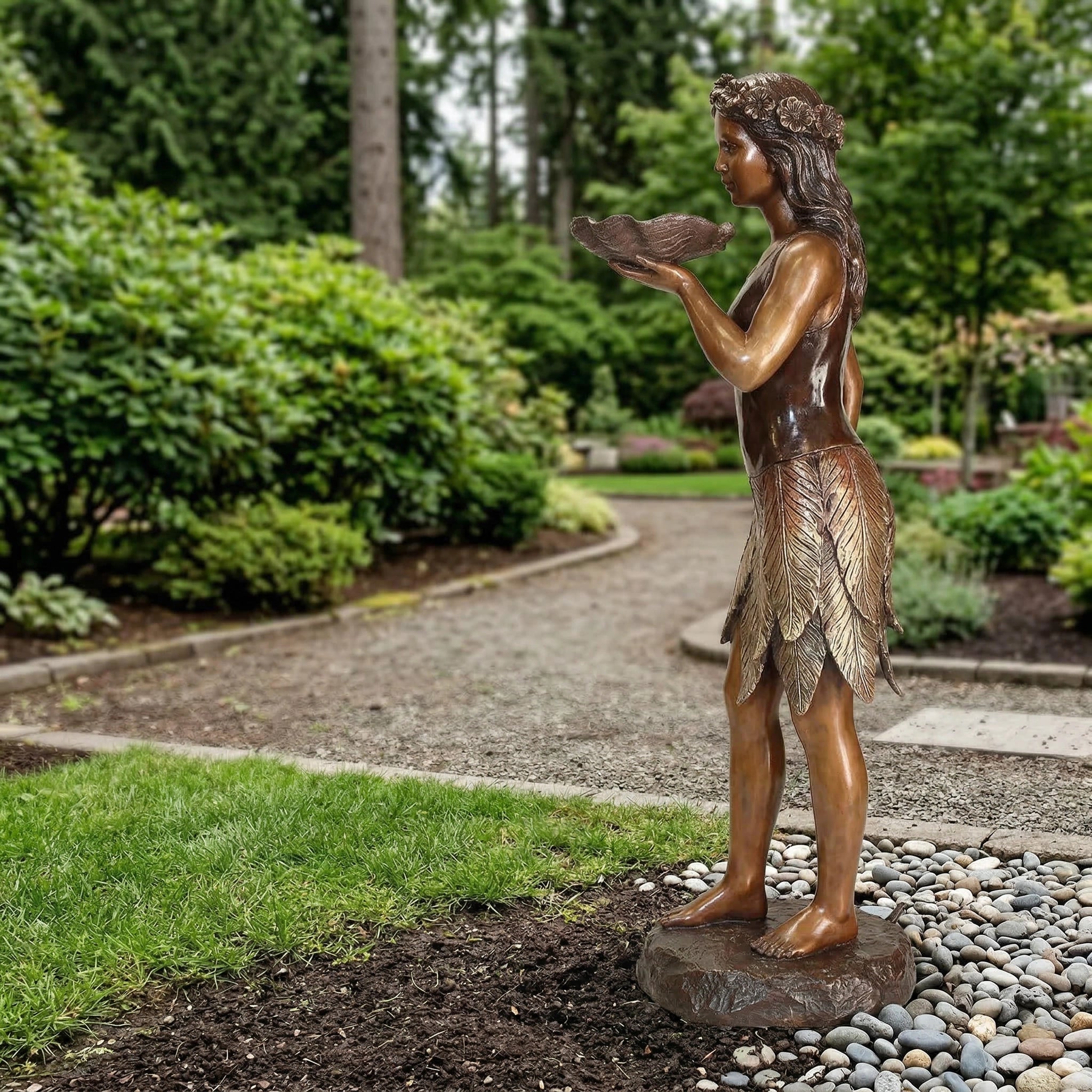 Vela-Bronze--Brass-Garden-Maiden-Sculpture-Shell-Bowl-Birdbath-VSBS-7294-03