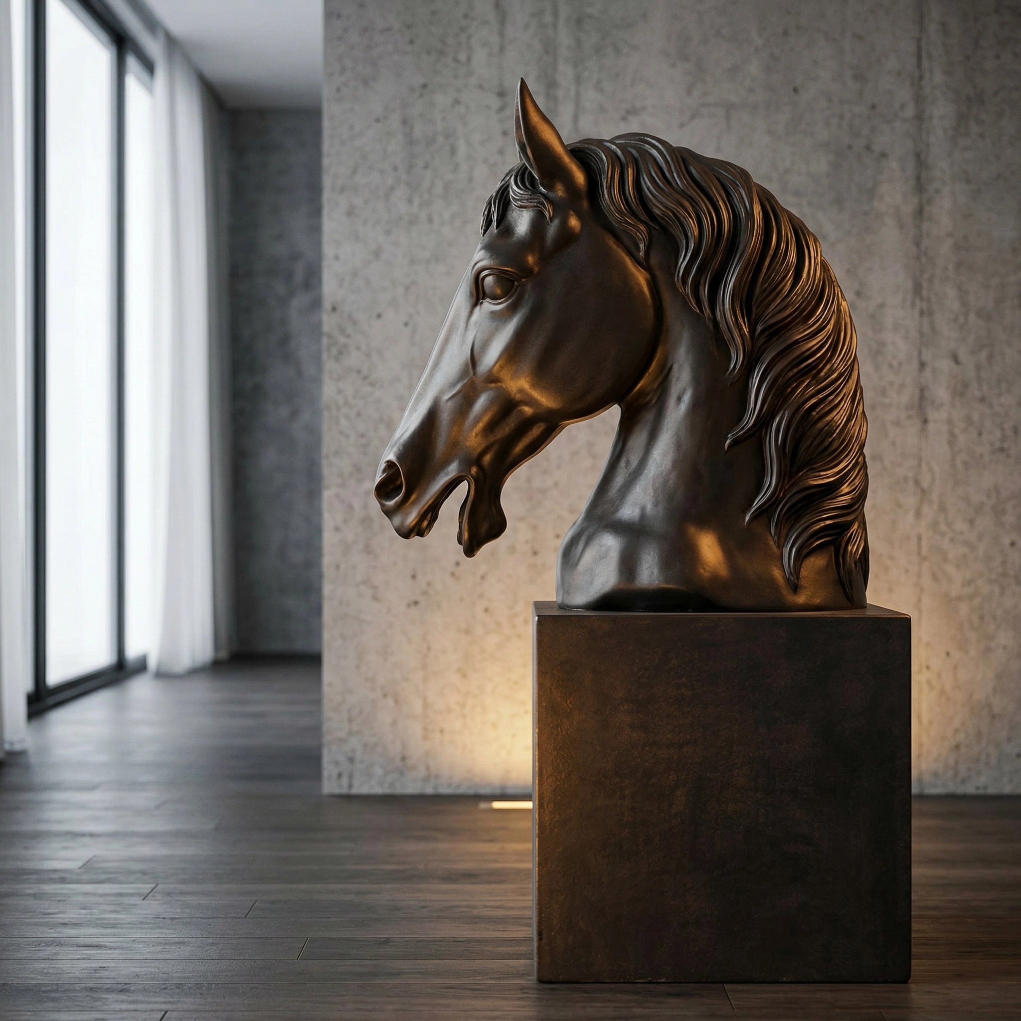 Vela-Bronze--Brass-Horse-Bust-Sculpture-Console-Pedestal-VSBS-4462-03