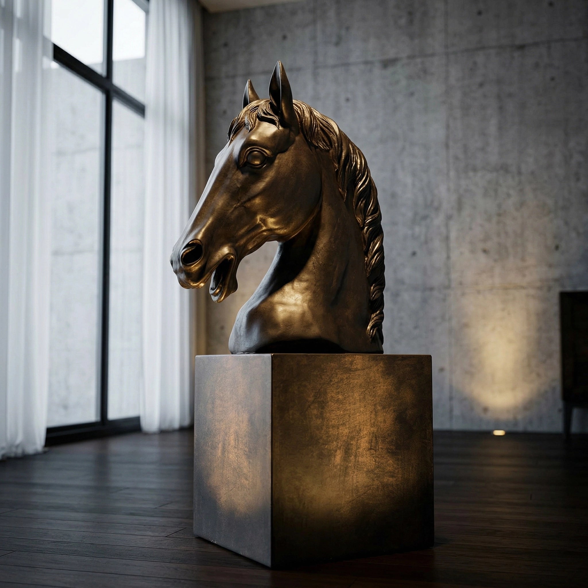 Vela-Bronze--Brass-Horse-Bust-Sculpture-Console-Pedestal-VSBS-4462-04