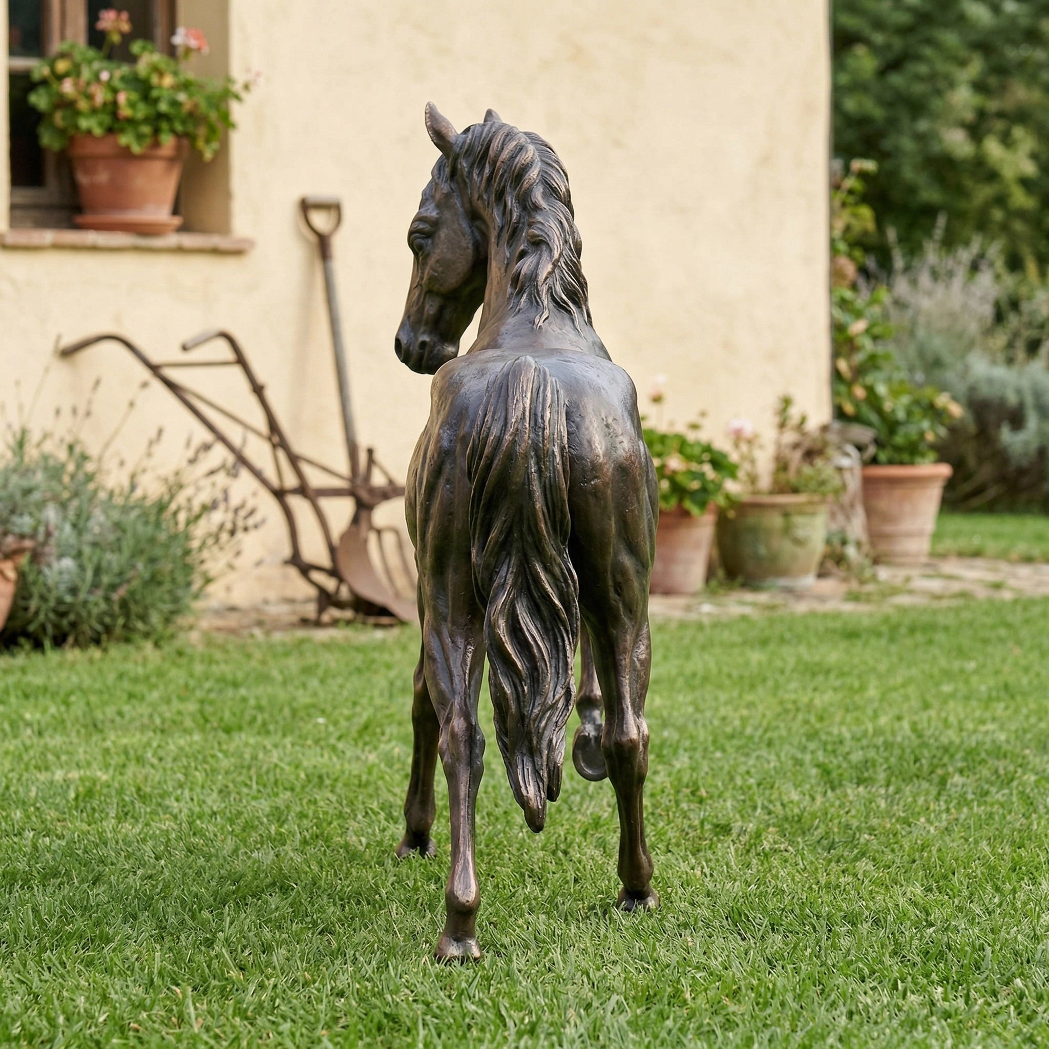 Vela-Bronze--Brass-Horse-Sculpture-Elevated-Foreleg-VSBS-4813-02