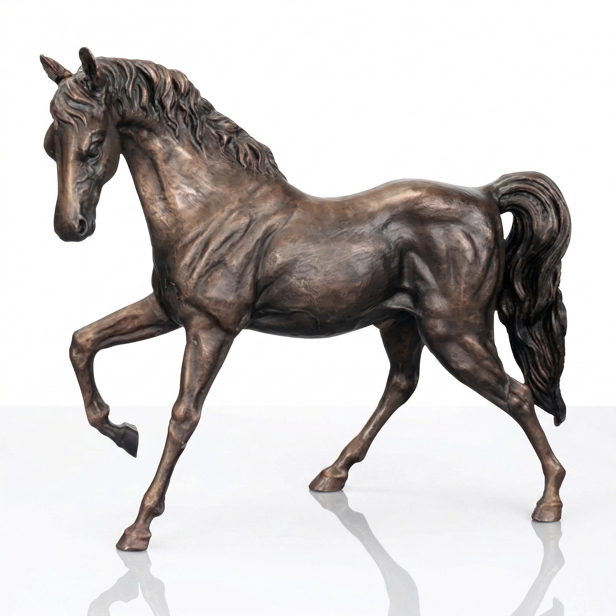 Vela-Bronze--Brass-Horse-Sculpture-Elevated-Foreleg-VSBS-4813-05