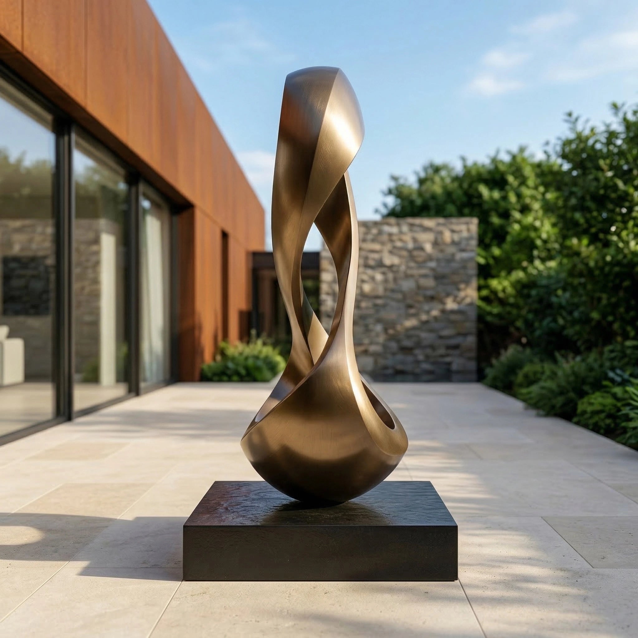 Vela-Bronze--Brass-Infinity-Loop-Sculpture-Entrance-Courtyard-VSBS-7349-03