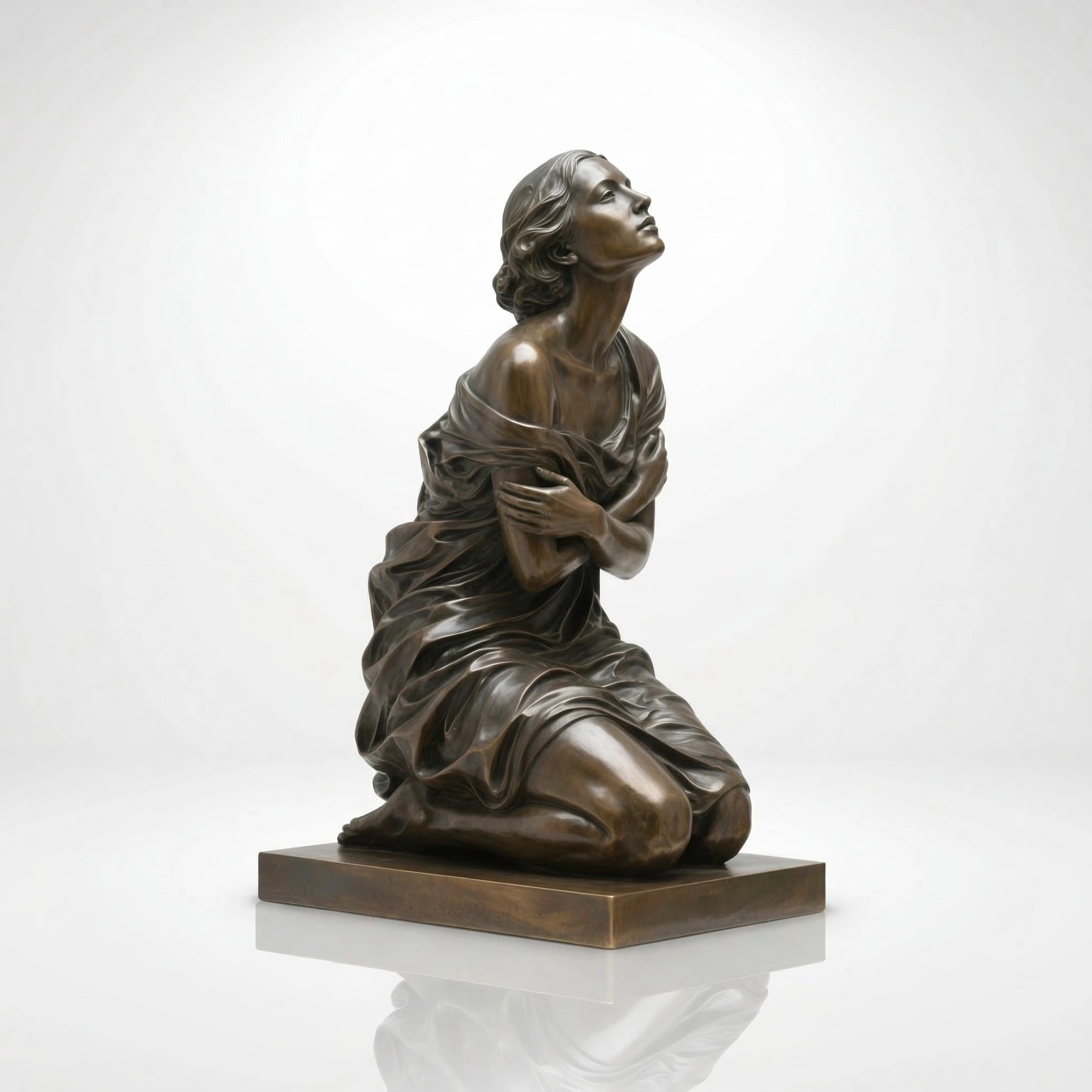 Vela-Bronze--Brass-Kneeling-Female-Figure-Sculpture-Contemplative-Garden-Placement-VSBS-7268-04