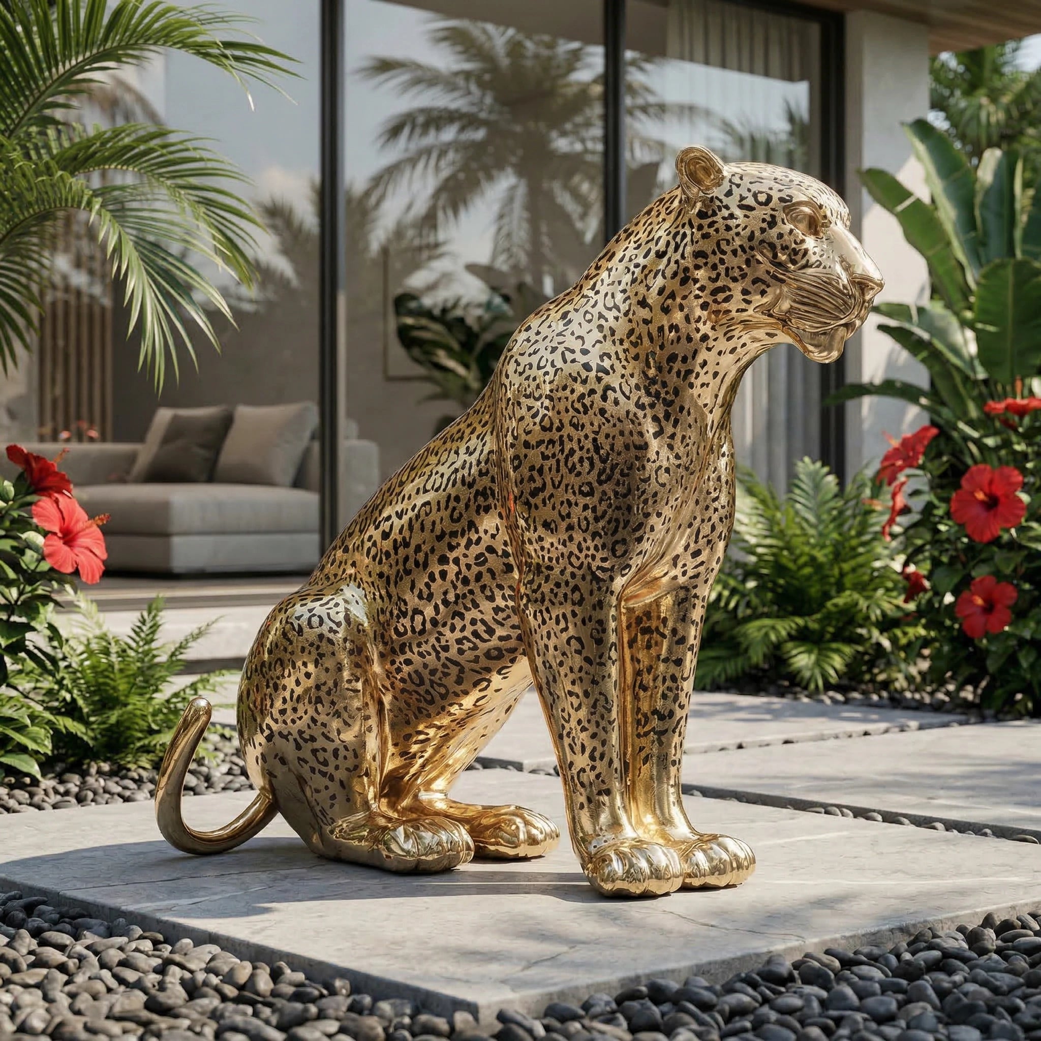 Vela-Bronze--Brass-Leopard-Sculpture-Seated-Entrance-Accent-VSBS-7146-01