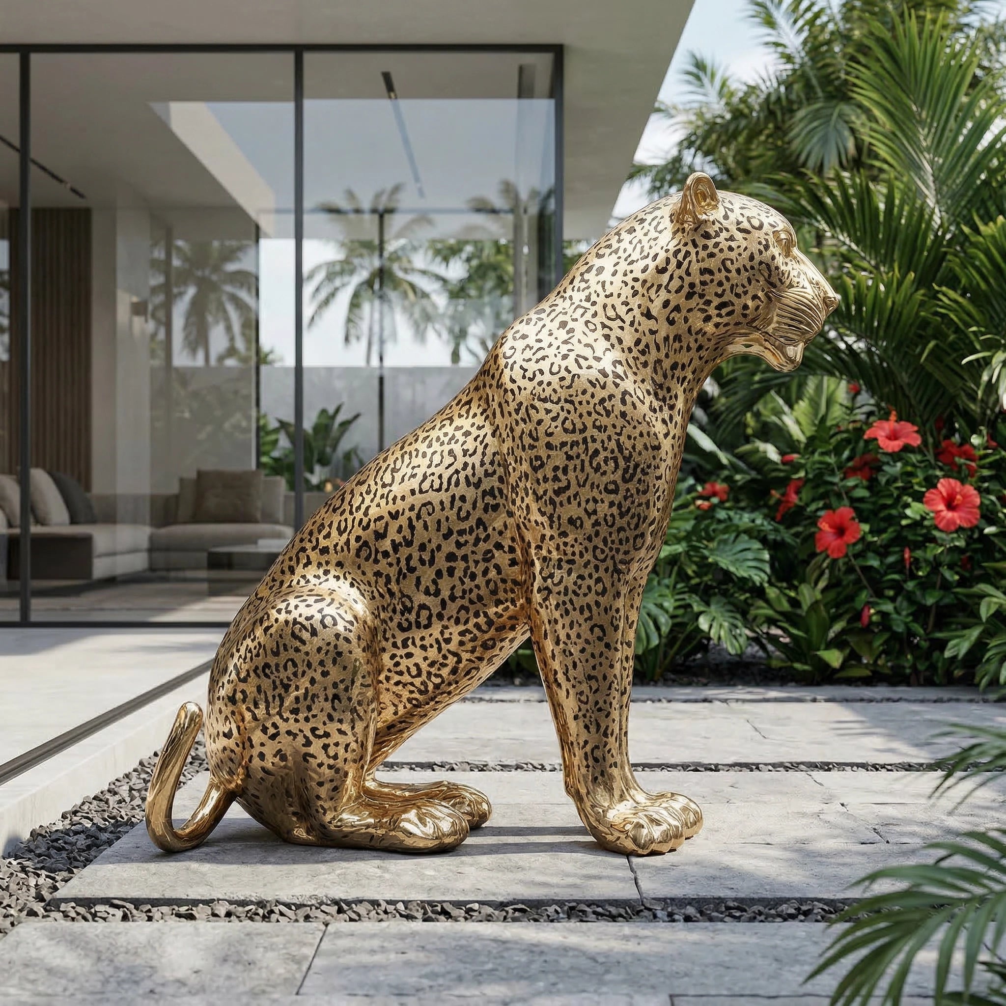 Vela-Bronze--Brass-Leopard-Sculpture-Seated-Entrance-Accent-VSBS-7146-03