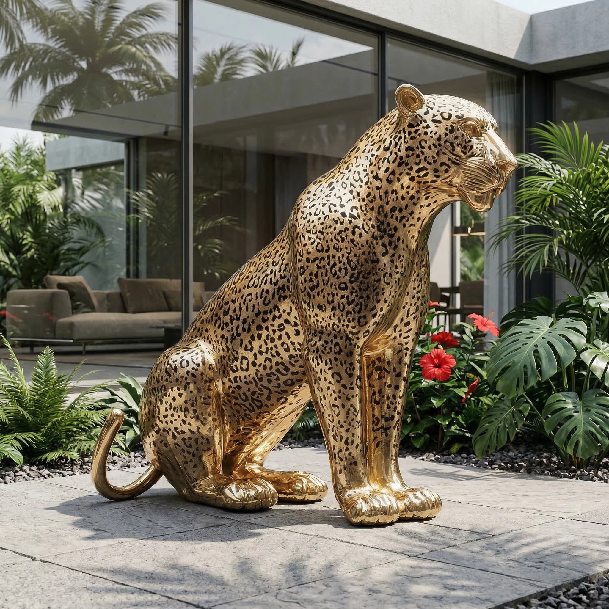 Vela-Bronze--Brass-Leopard-Sculpture-Seated-Entrance-Accent-VSBS-7146-04
