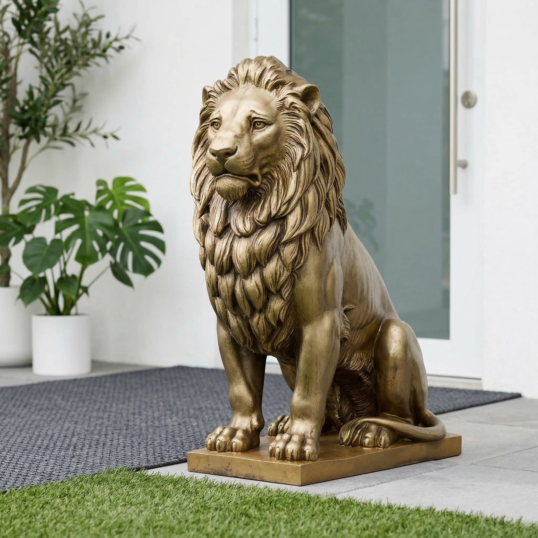 Vela-Bronze--Brass-Lion-Sculpture-Heraldic-Entrance-Guardian-VSBS-8237-01
