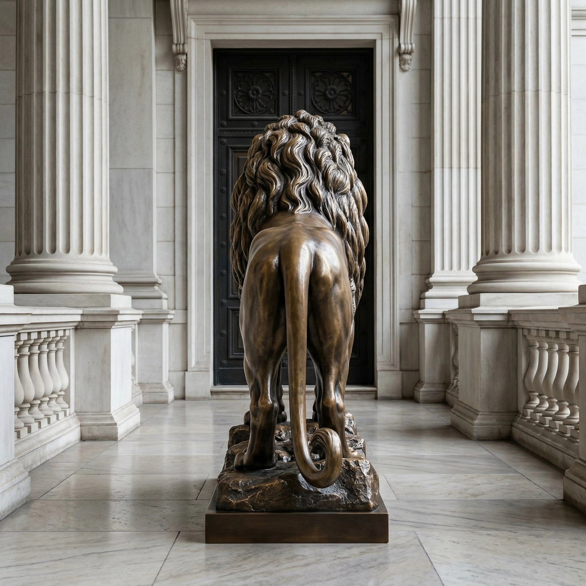 Vela-Bronze--Brass-Lion-Sculpture-Sentinel-Entrance-VSBS-6914-02