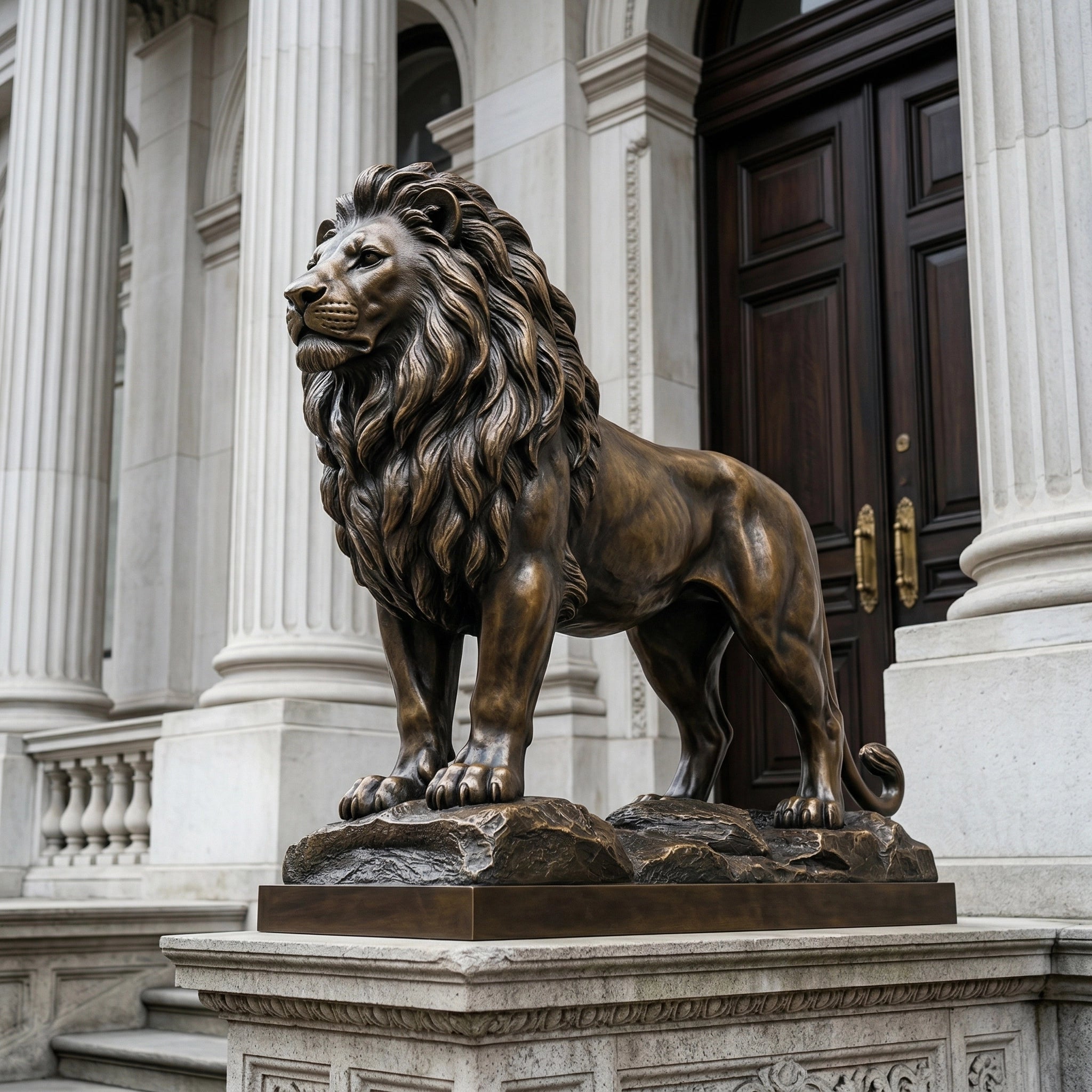 Vela-Bronze--Brass-Lion-Sculpture-Sentinel-Entrance-VSBS-6914-03