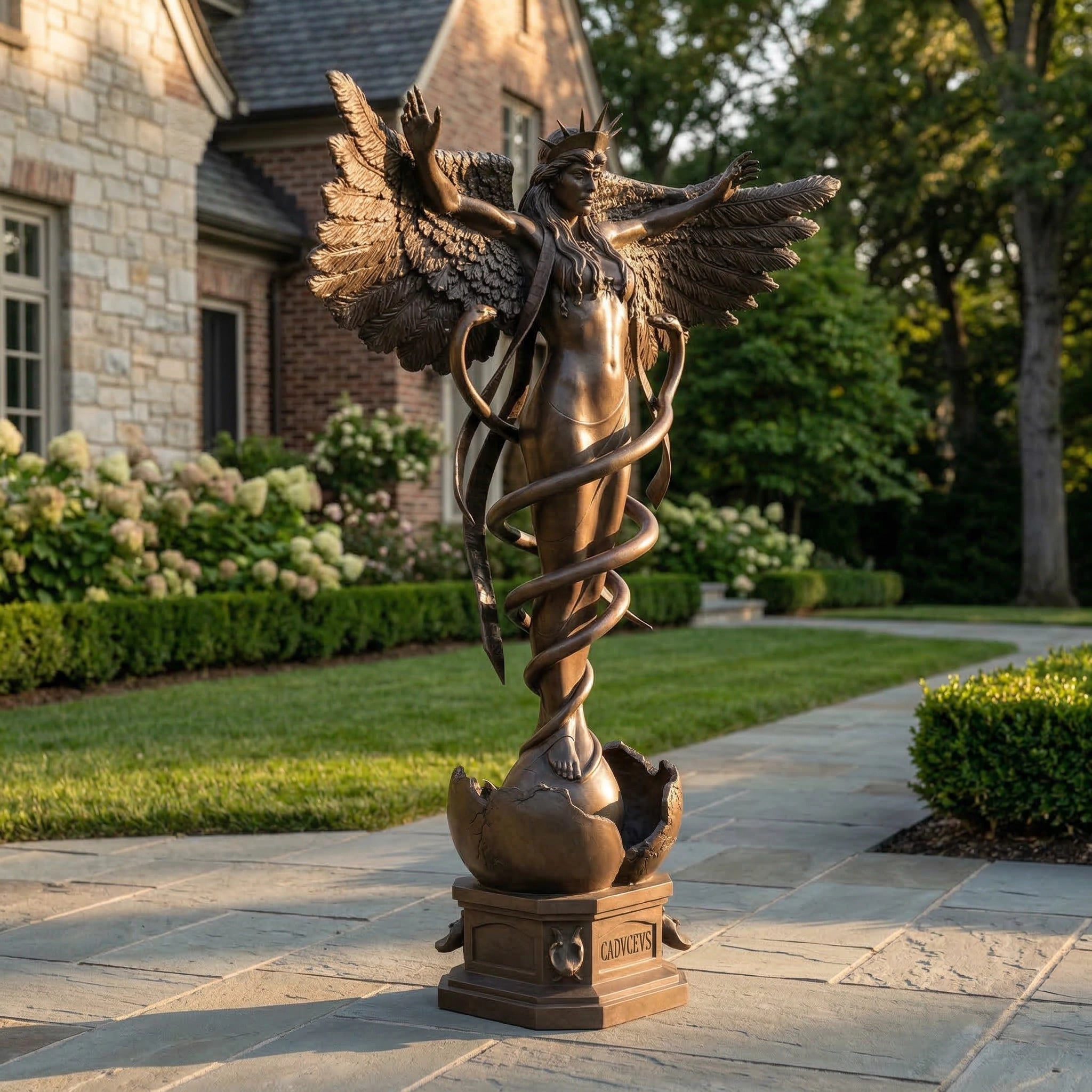 Vela-Bronze--Brass-Mythic-Winged-Female-Sculpture-Entrance-Court-VSBS-8214-01