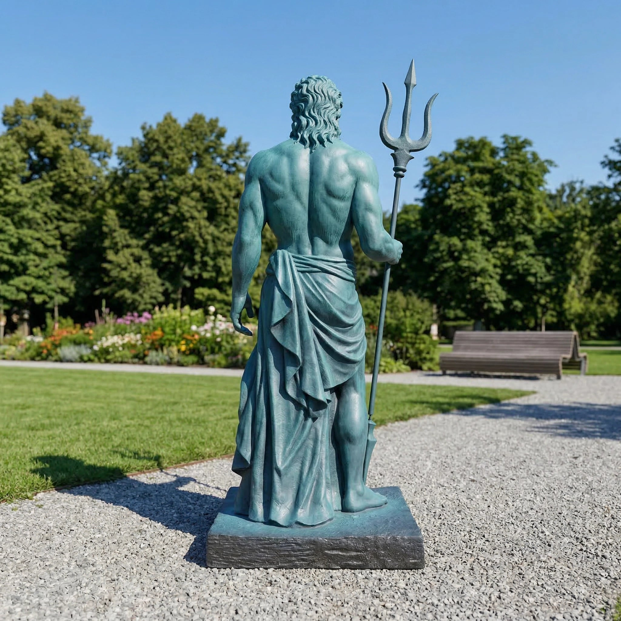 Vela-Bronze--Brass-Neptune-Poseidon-Sculpture-Front-Facing-Trident-VSBS-864-02