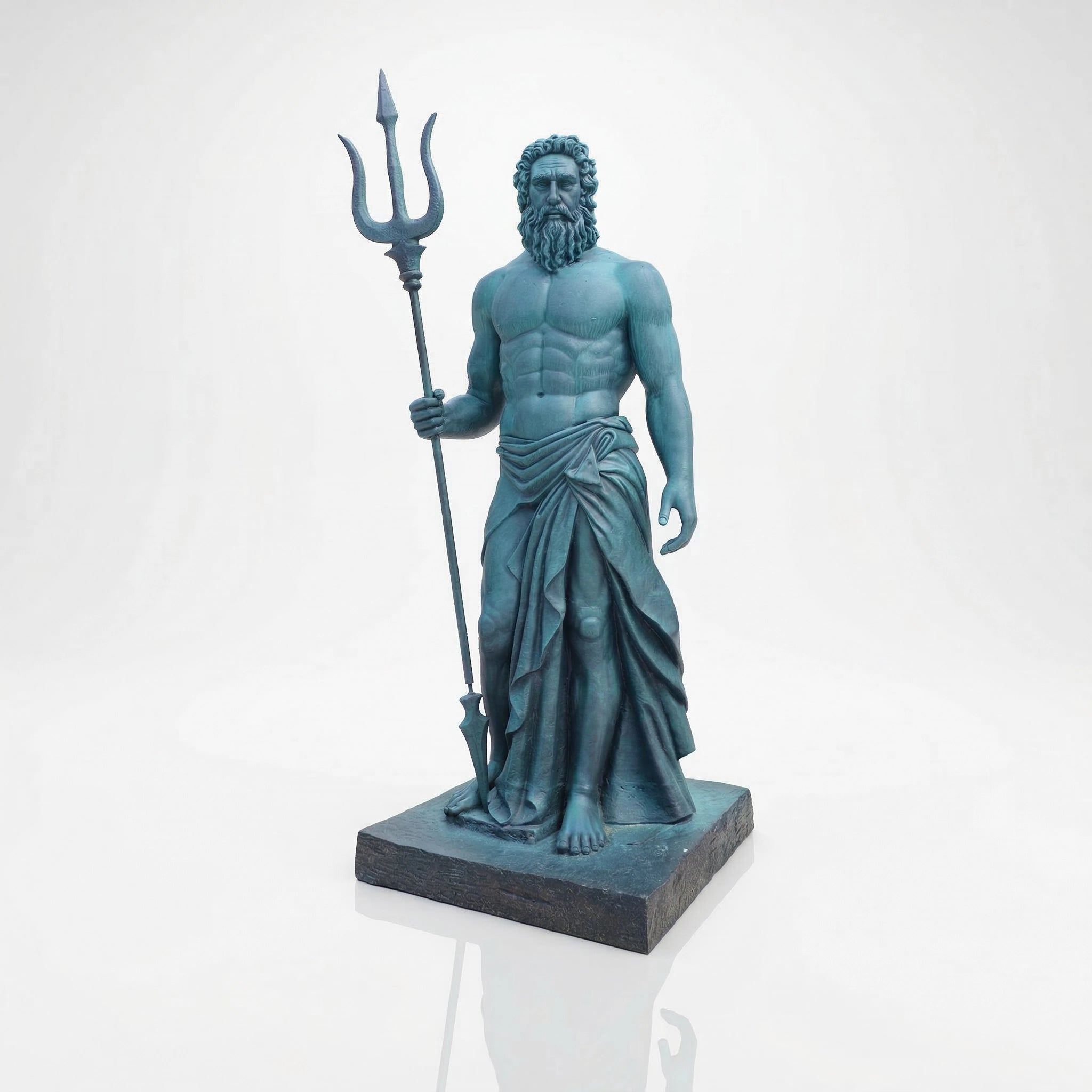 Vela-Bronze--Brass-Neptune-Poseidon-Sculpture-Front-Facing-Trident-VSBS-864-06