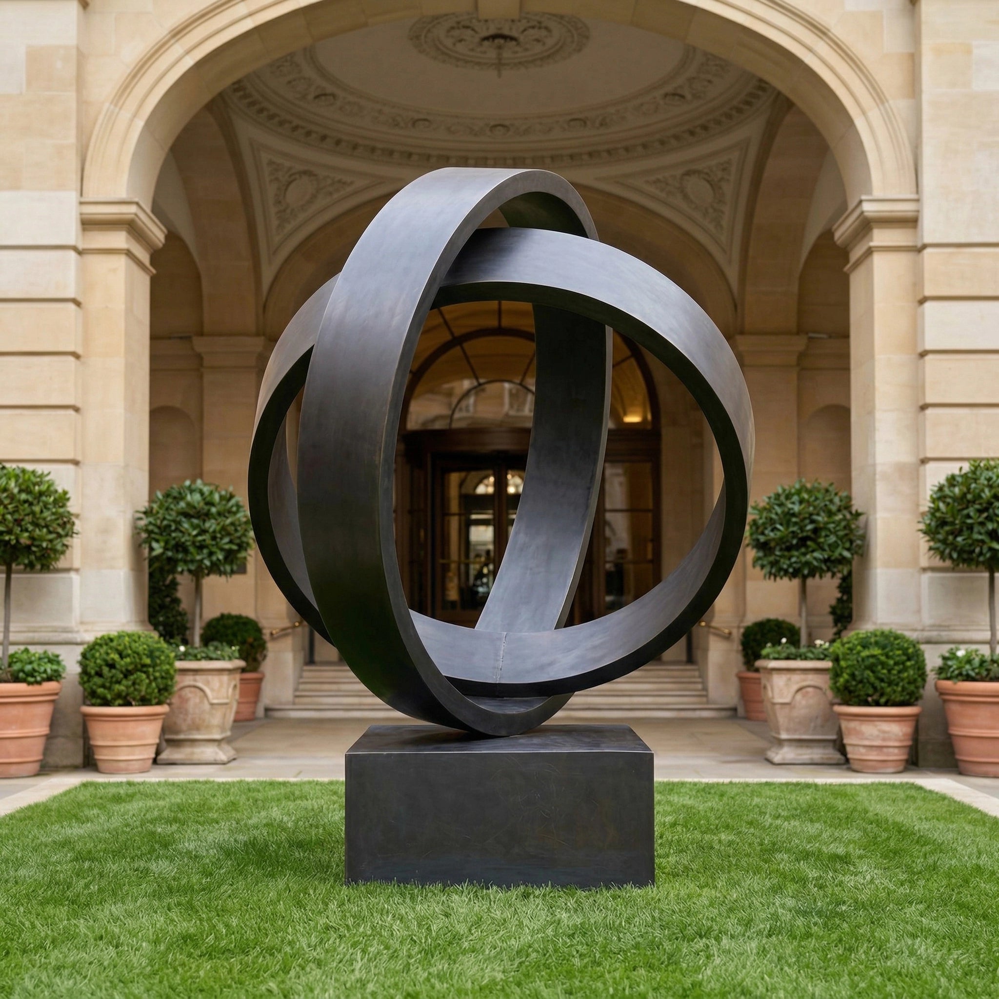 Vela-Bronze--Brass-Orbit-Sculpture-Entrance-Plinth-VSBS-8531-01