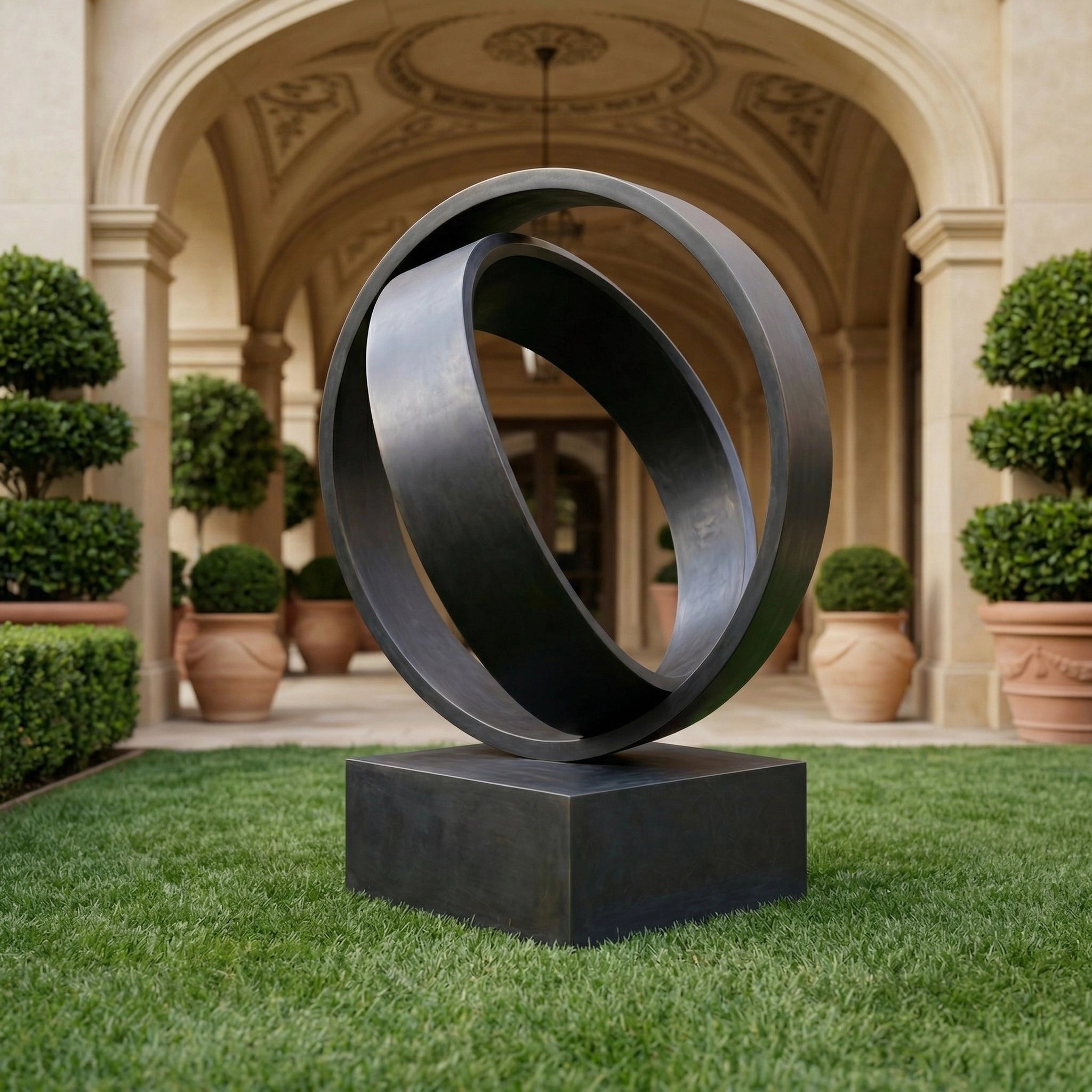 Vela-Bronze--Brass-Orbit-Sculpture-Entrance-Plinth-VSBS-8531-02