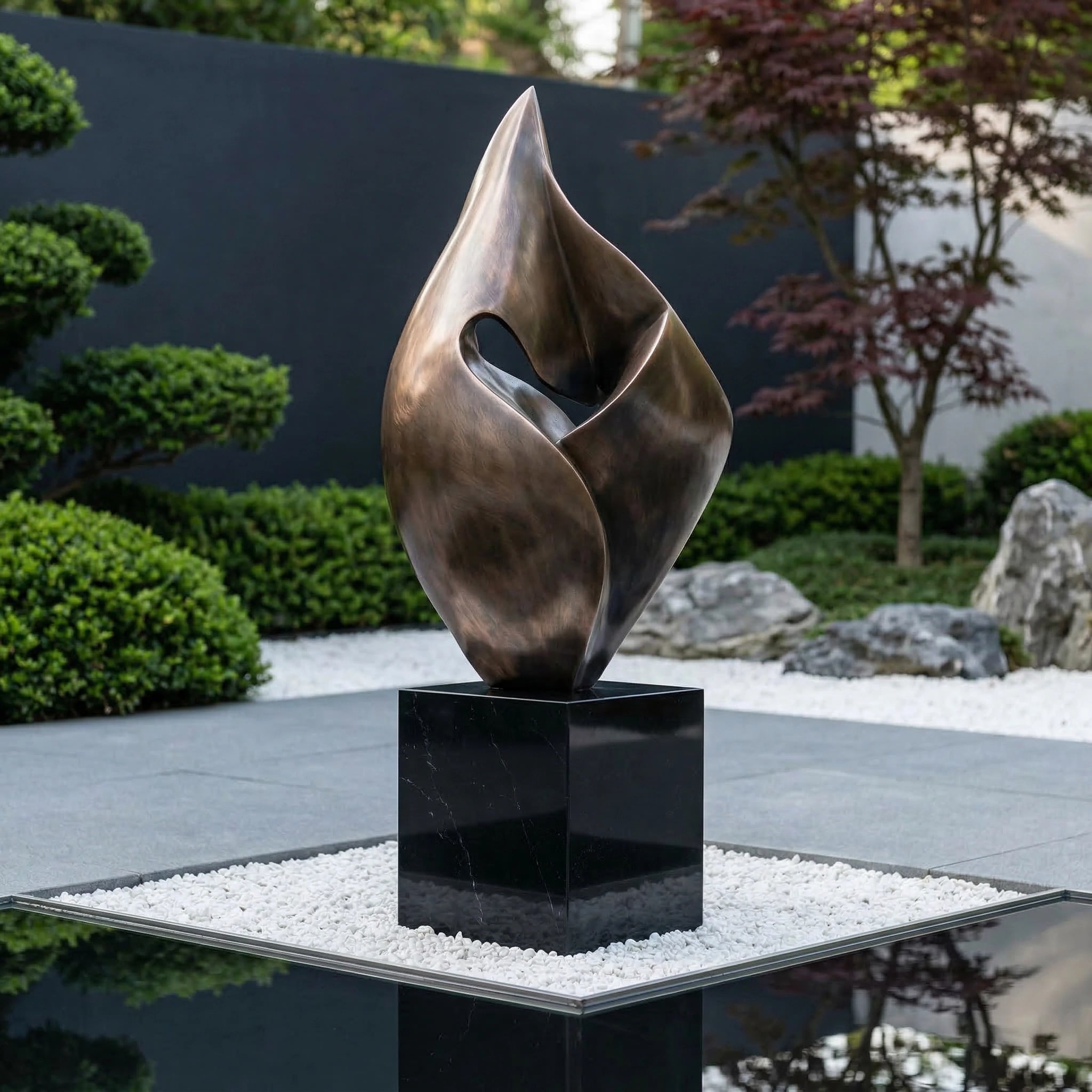 Vela-Bronze--Brass-Organic-Form-Sculpture-Garden-Plinth-VSBS-8279-01