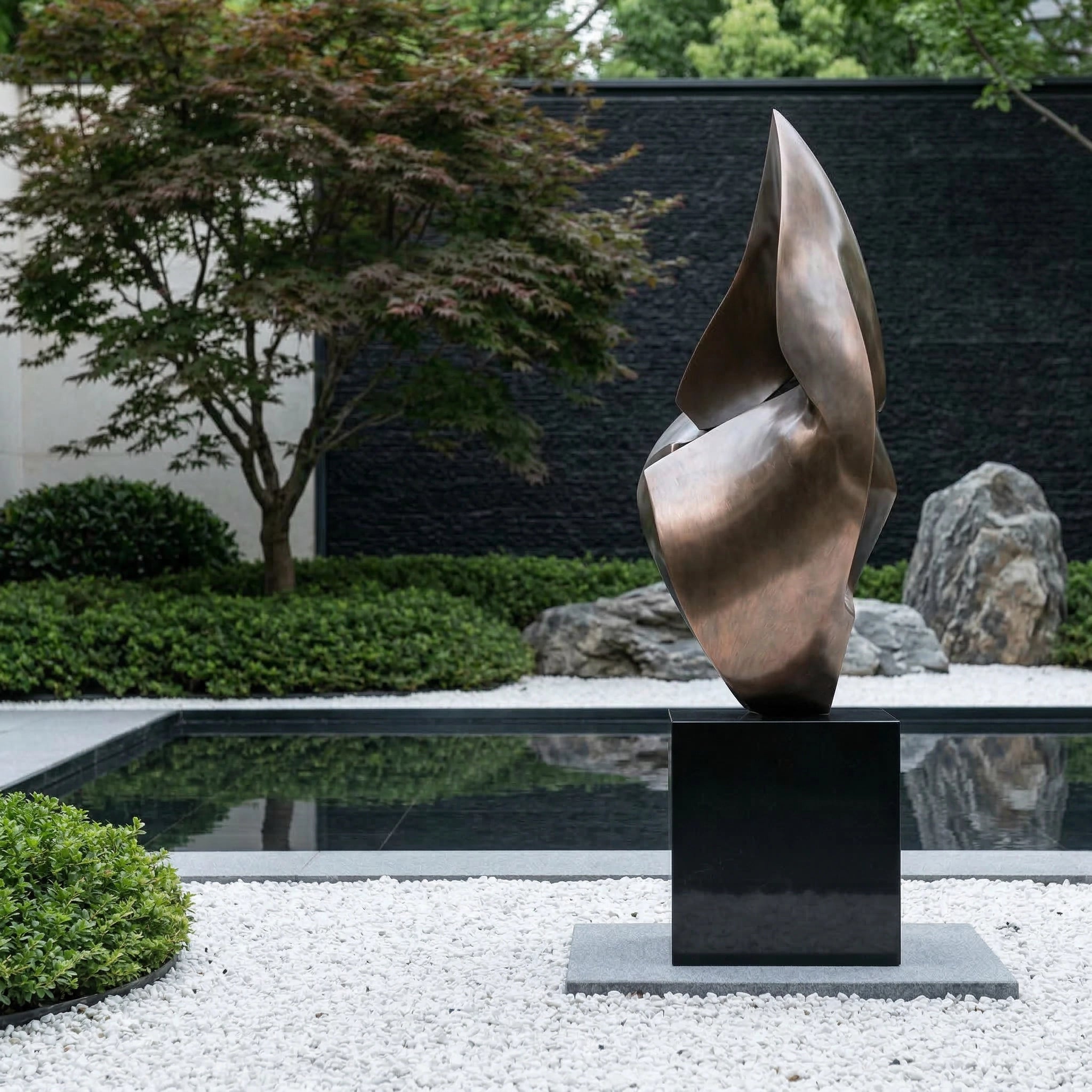 Vela-Bronze--Brass-Organic-Form-Sculpture-Garden-Plinth-VSBS-8279-02