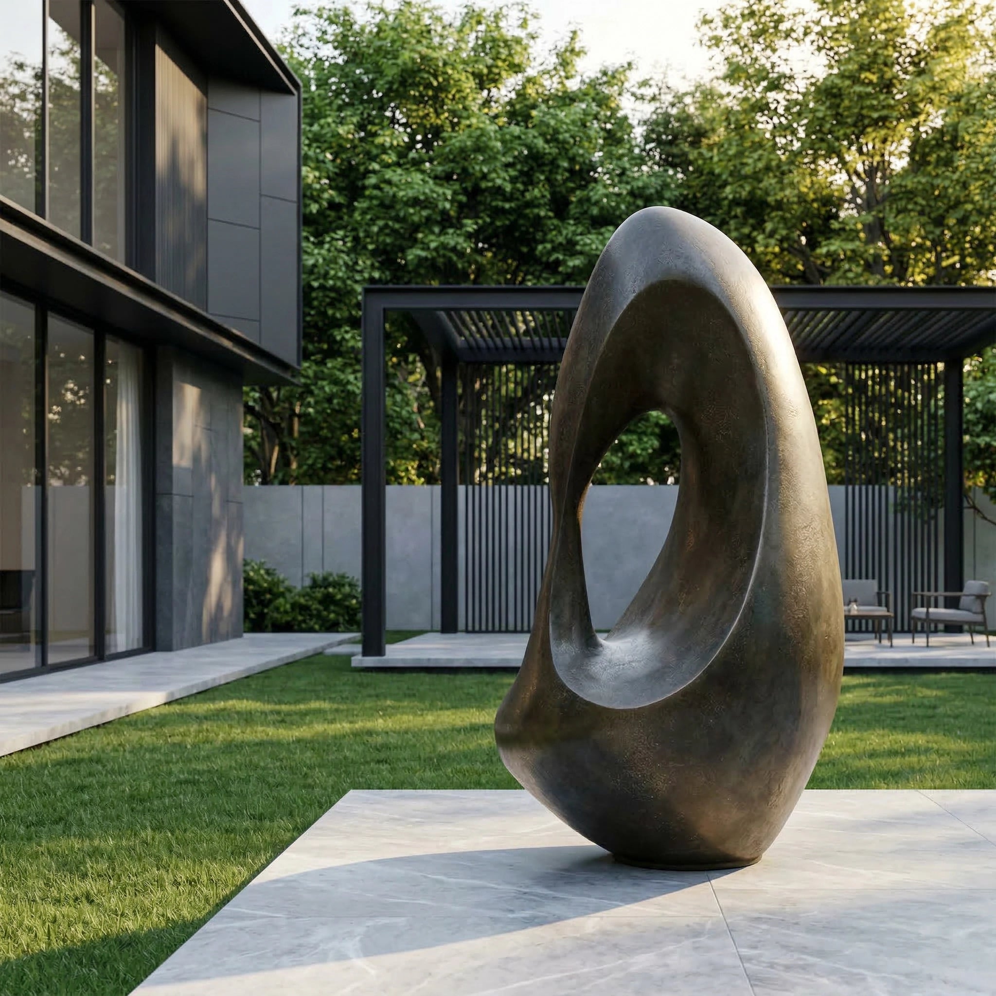 Vela-Bronze--Brass-Organic-Loop-Sculpture-Terrace-Floor-Piece-VSBS-6724-04