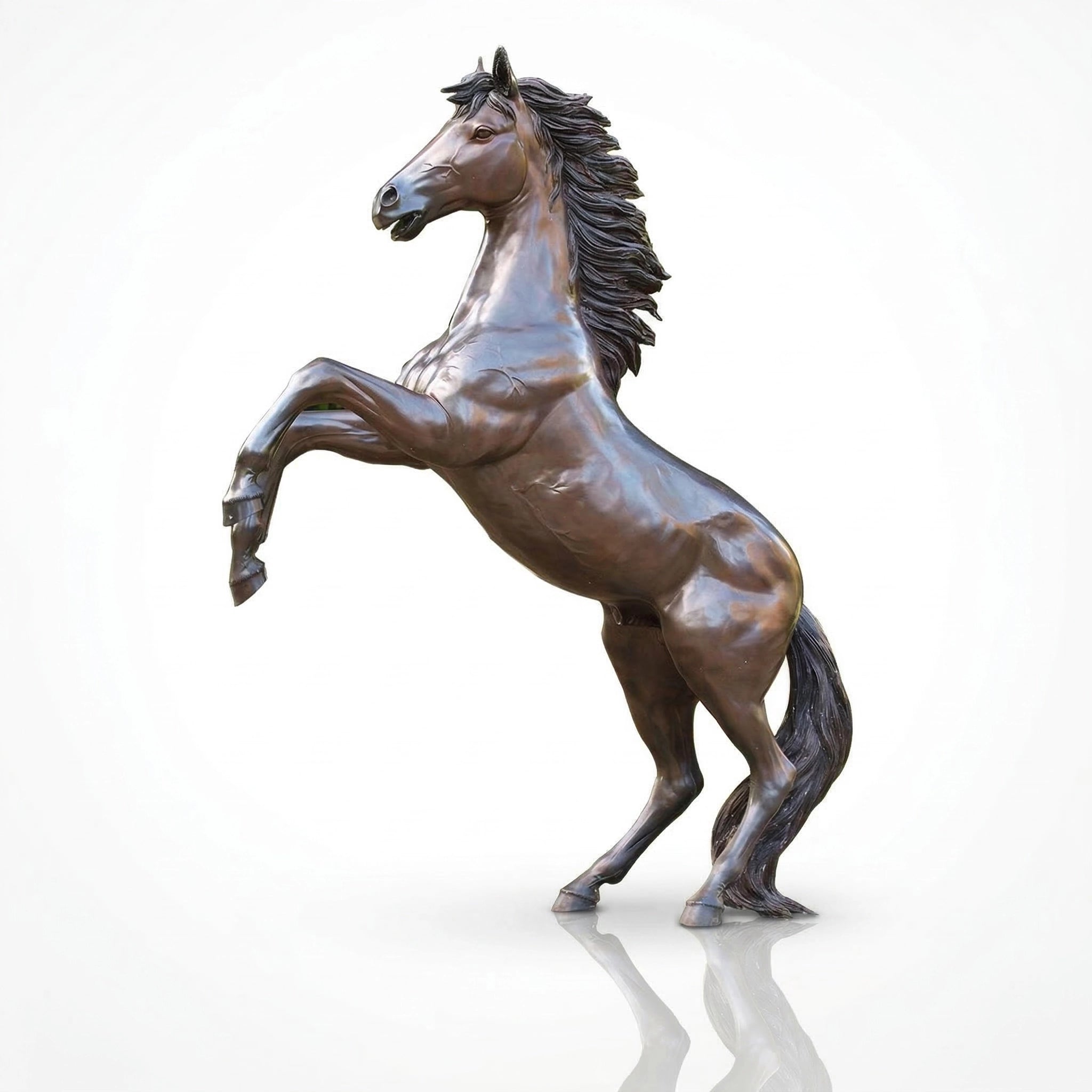Vela-Bronze--Brass-Rearing-Horse-Sculpture-Courtyard-Pedestal-VSBS-5268-04