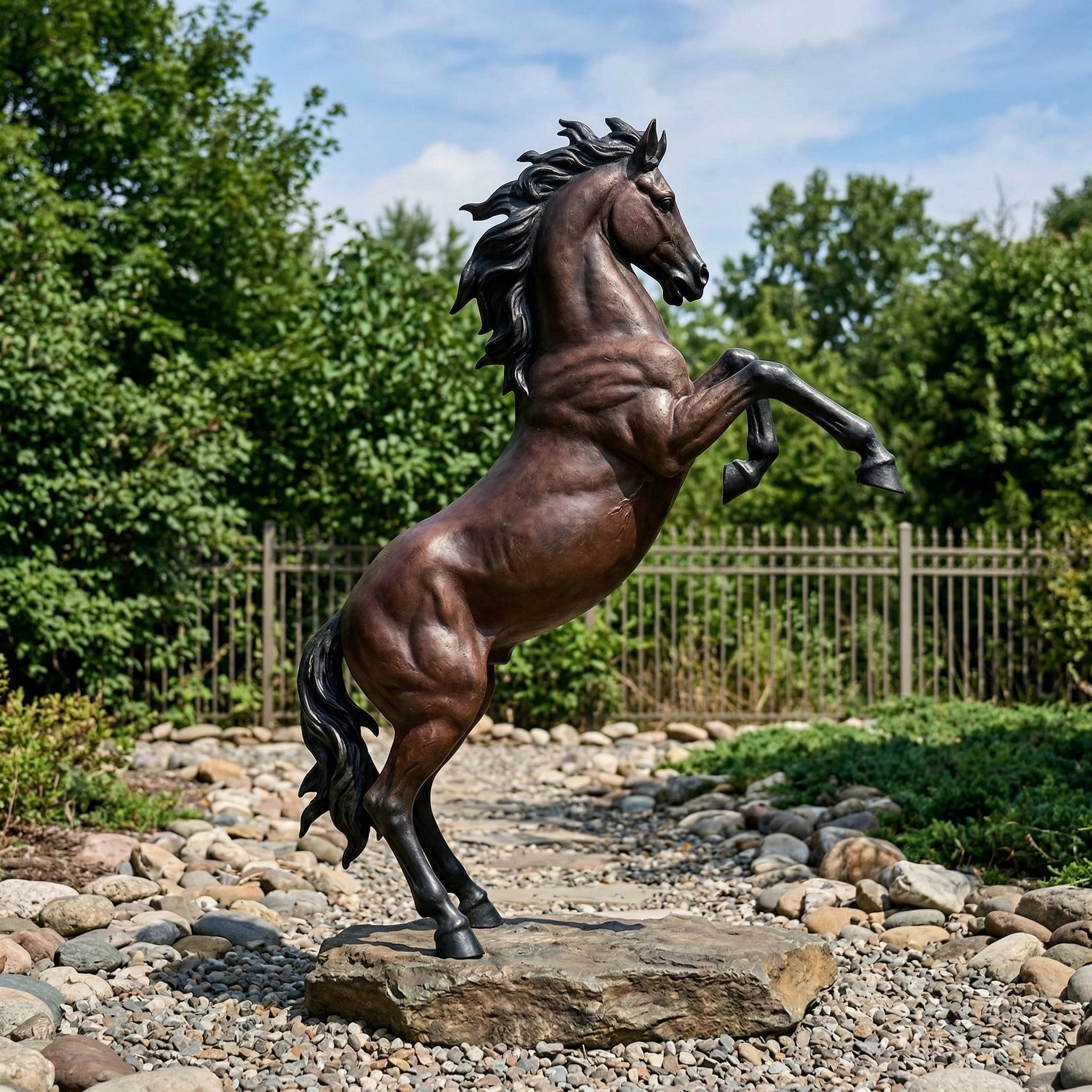 Vela-Bronze--Brass-Rearing-Horse-Sculpture-Entrance-Driveway-VSBS-9271-03