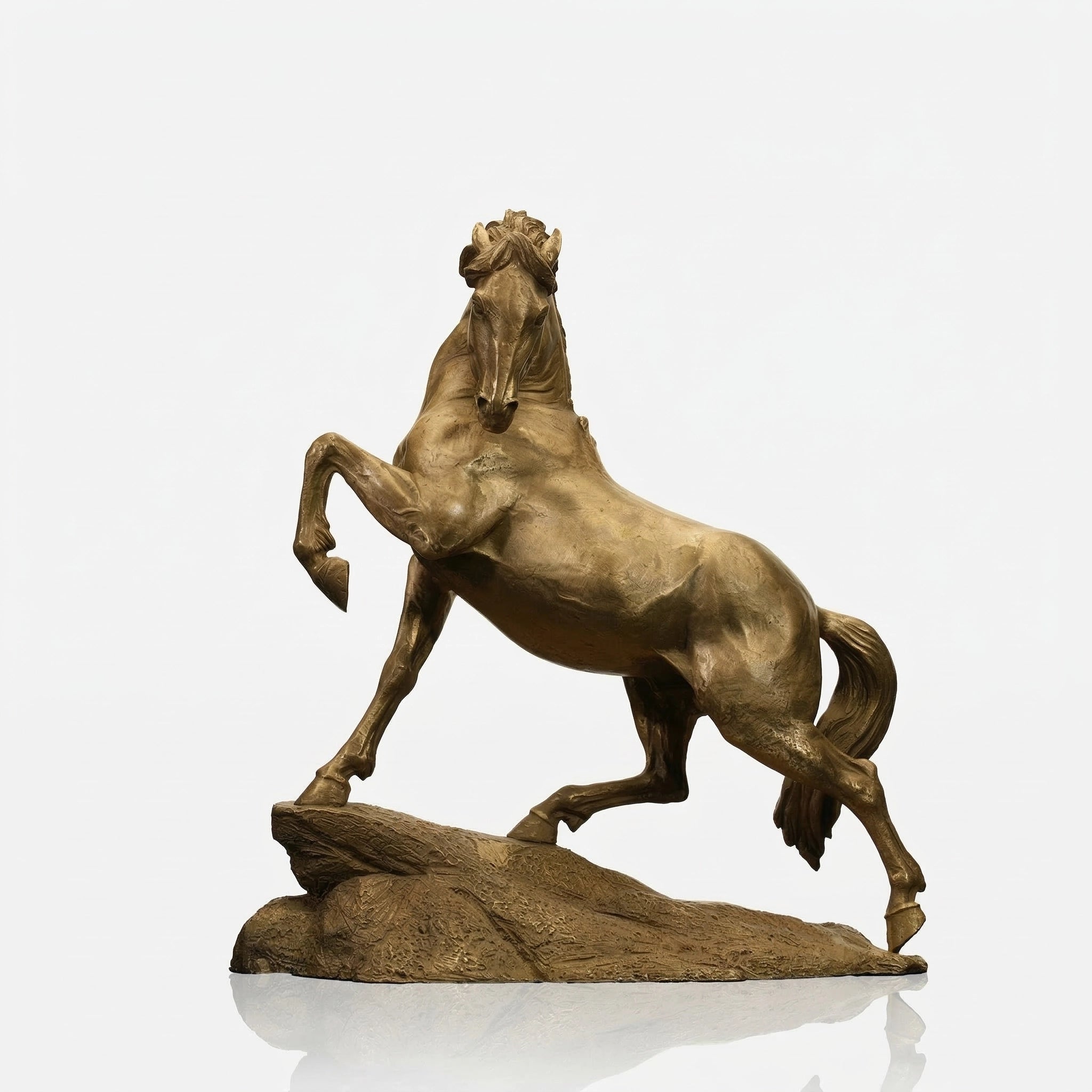 Vela-Bronze--Brass-Rearing-Horse-Sculpture-Marble-Plinth-VSBS-8452-05