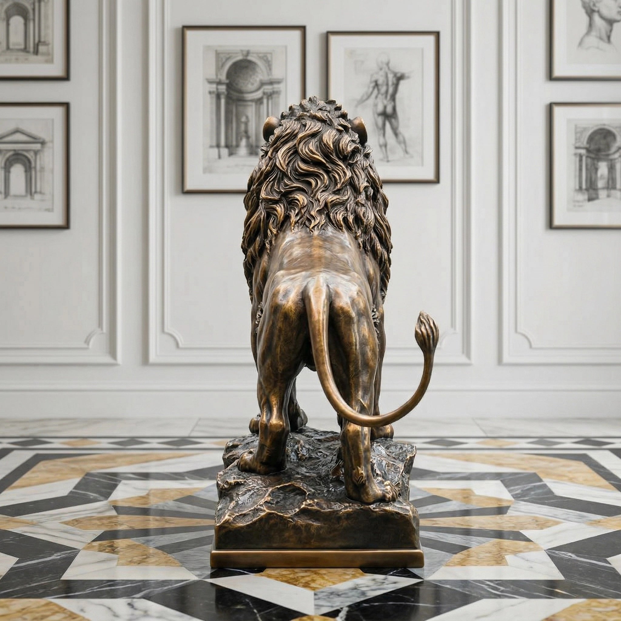 Vela-Bronze--Brass-Roaring-Lion-Sculpture-Entrance-Guardian-VSBS-4587-02