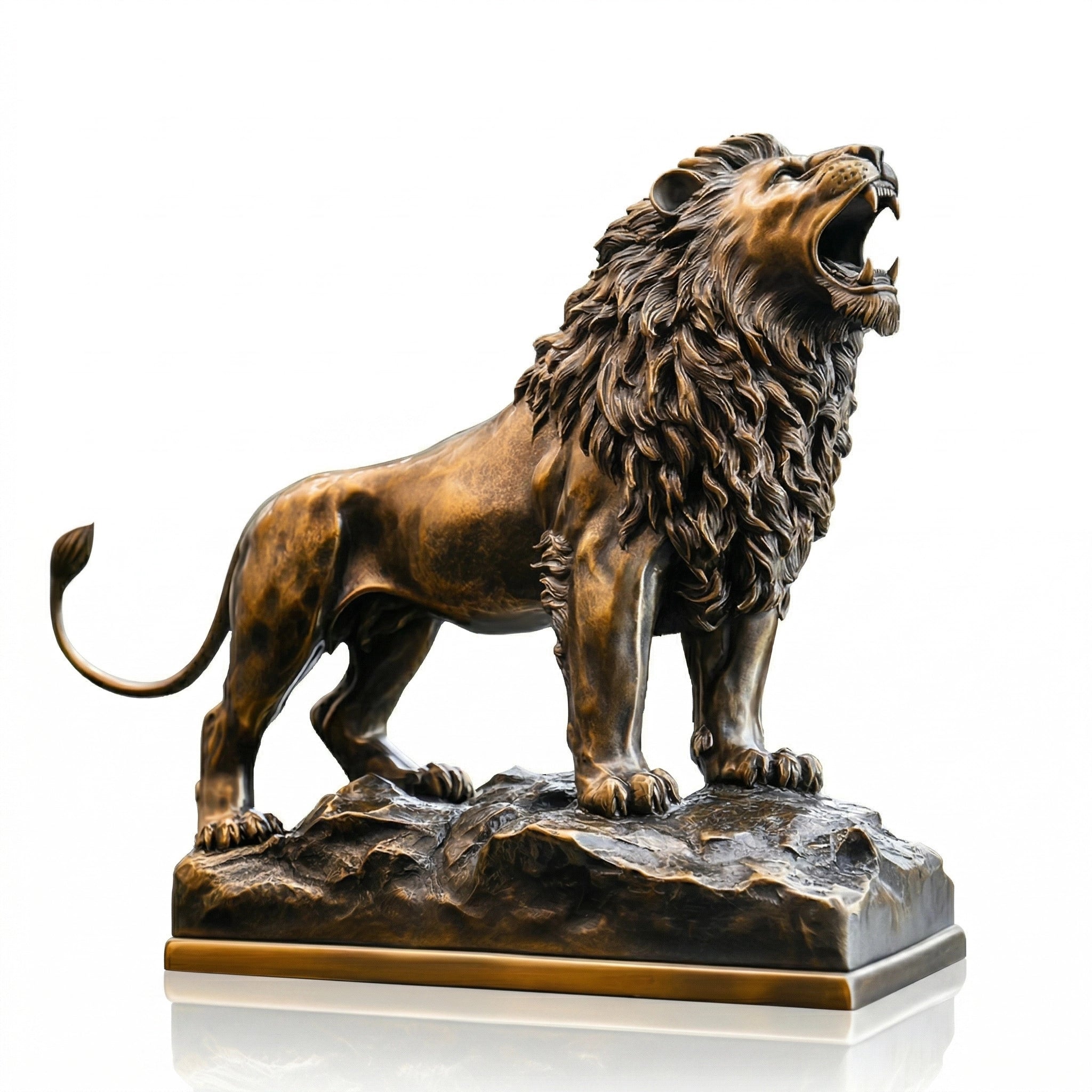 Vela-Bronze--Brass-Roaring-Lion-Sculpture-Entrance-Guardian-VSBS-4587-06