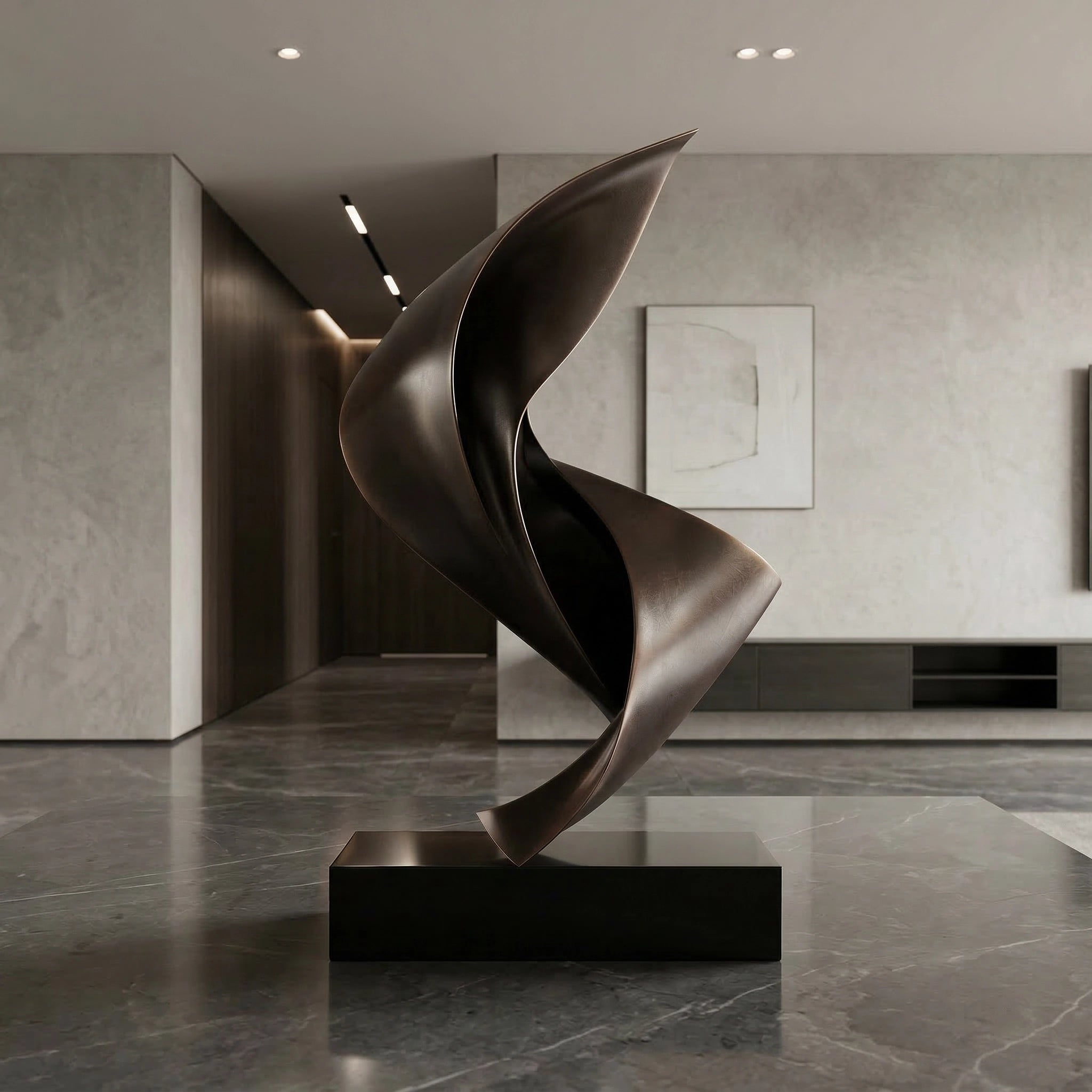 Vela-Bronze--Brass-Sail-Form-Sculpture-Black-Plinth-VSBS-7316-05