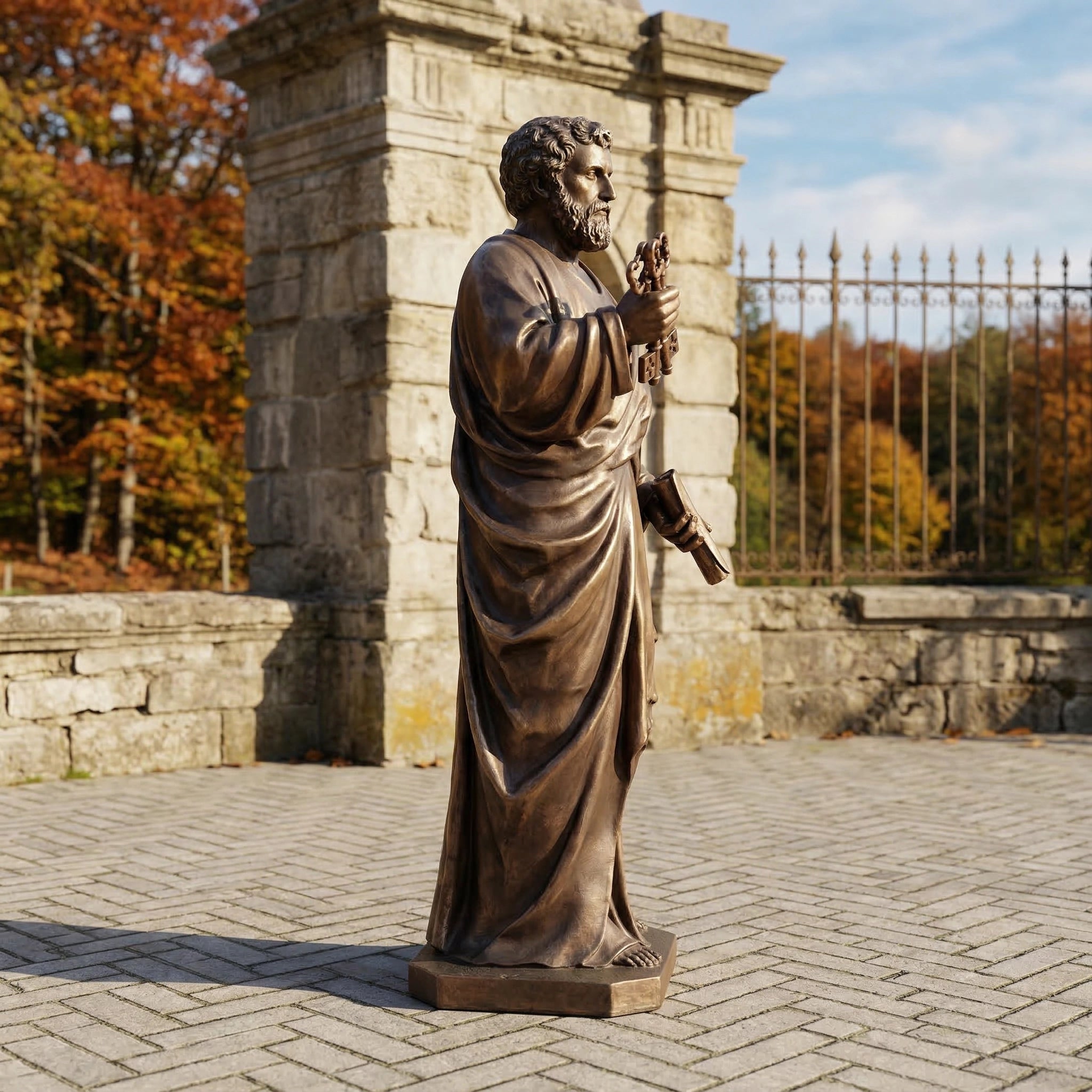 Vela-Bronze--Brass-Saintly-Apostolic-Figure-Sculpture-Garden-Pedestal-VSBS-6951-03