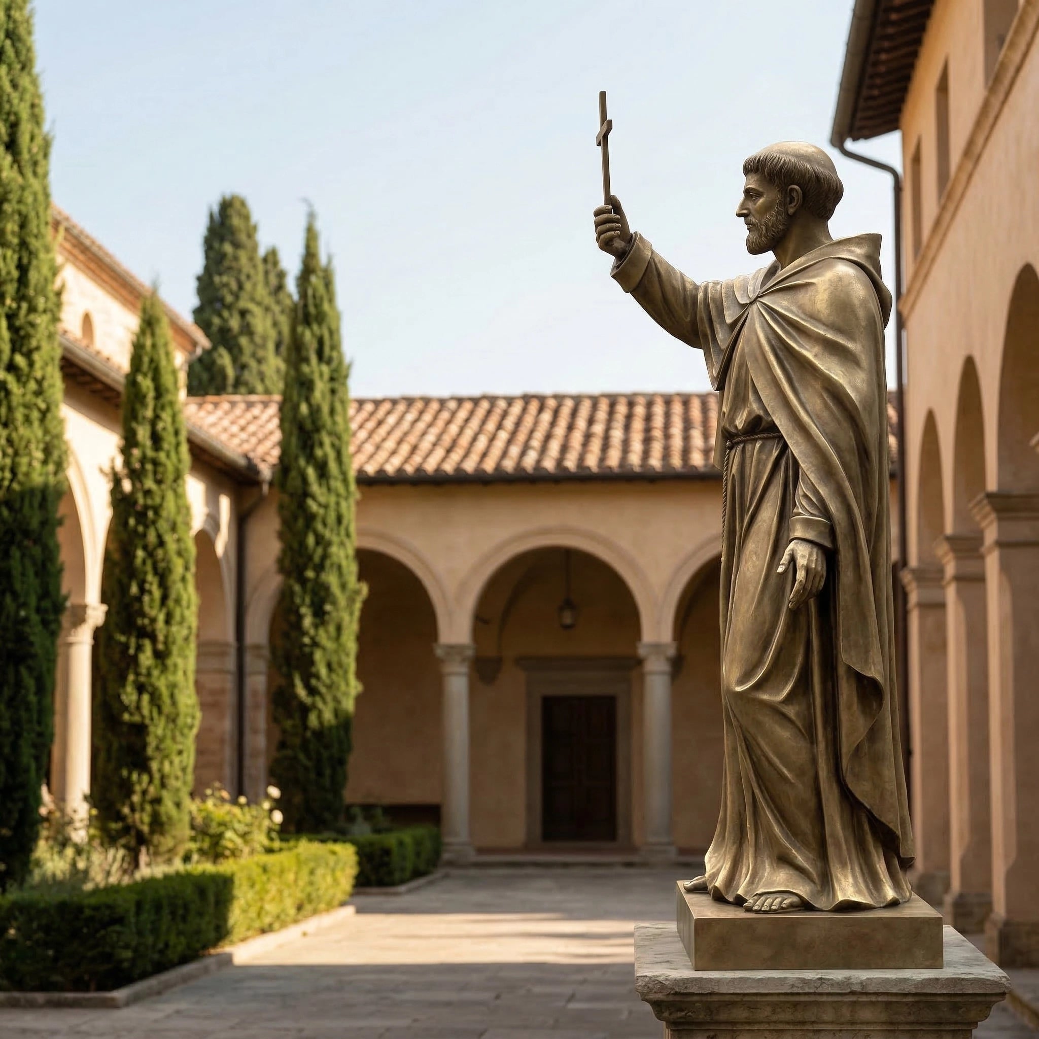 Vela-Bronze--Brass-Saintly-Figure-Sculpture-Courtyard-Pedestal-VSBS-7457-04