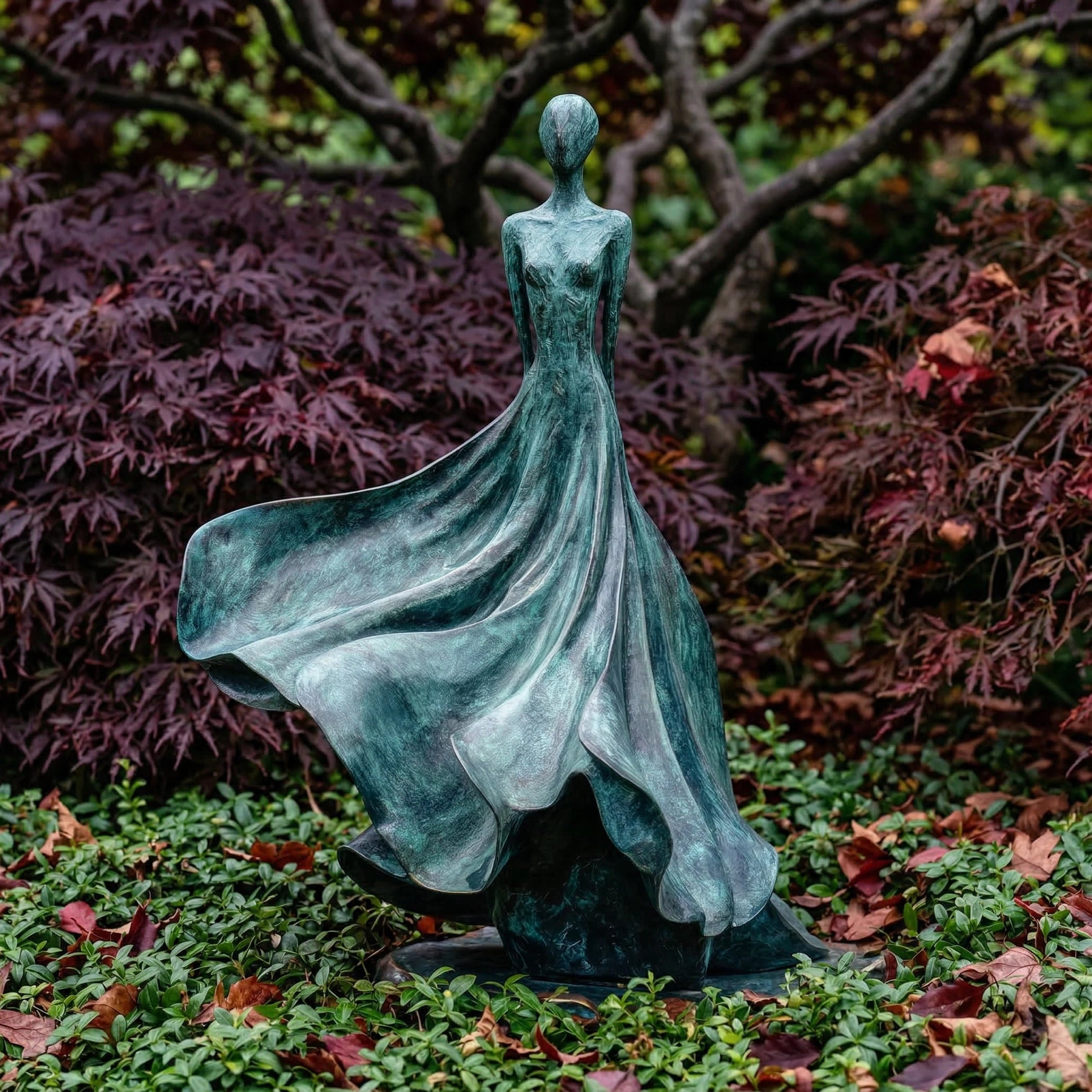 Vela-Bronze--Brass-Serene-Female-Figurative-Sculpture-Garden-Silhouette-VSBS-5632-01
