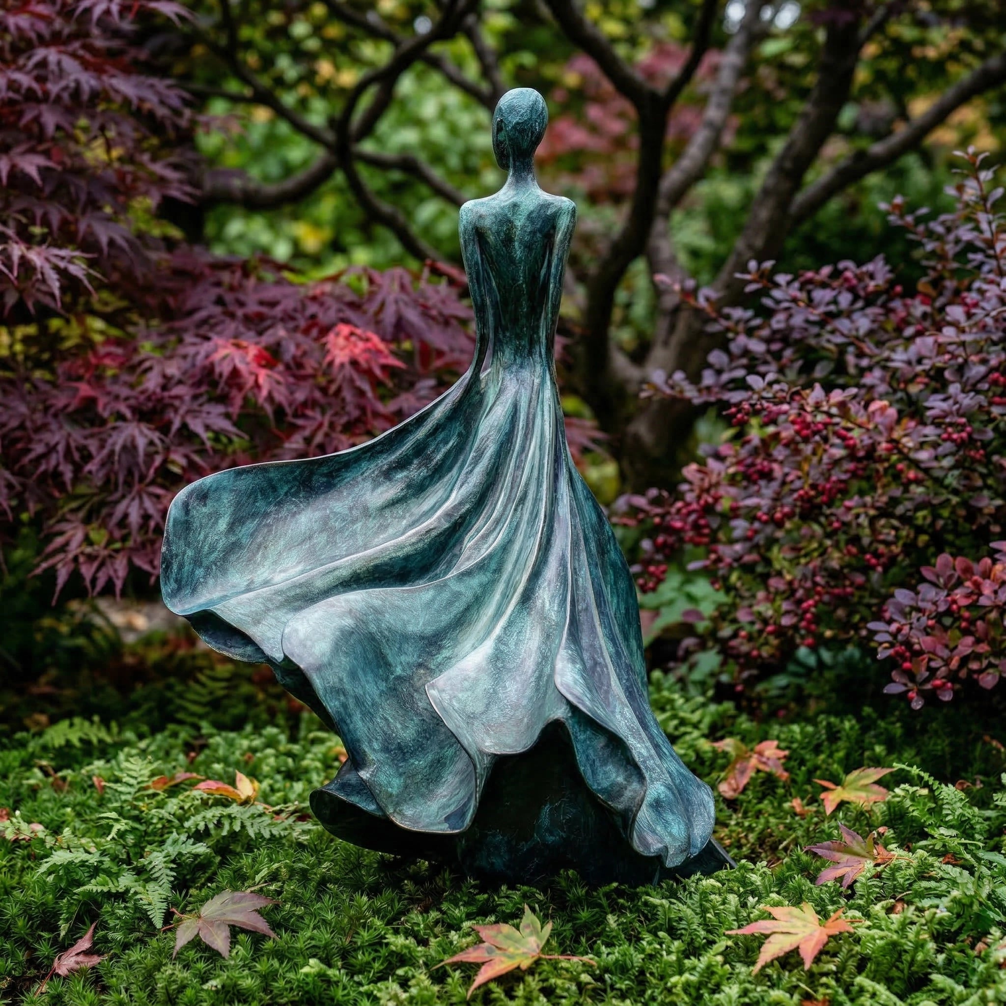 Vela-Bronze--Brass-Serene-Female-Figurative-Sculpture-Garden-Silhouette-VSBS-5632-02