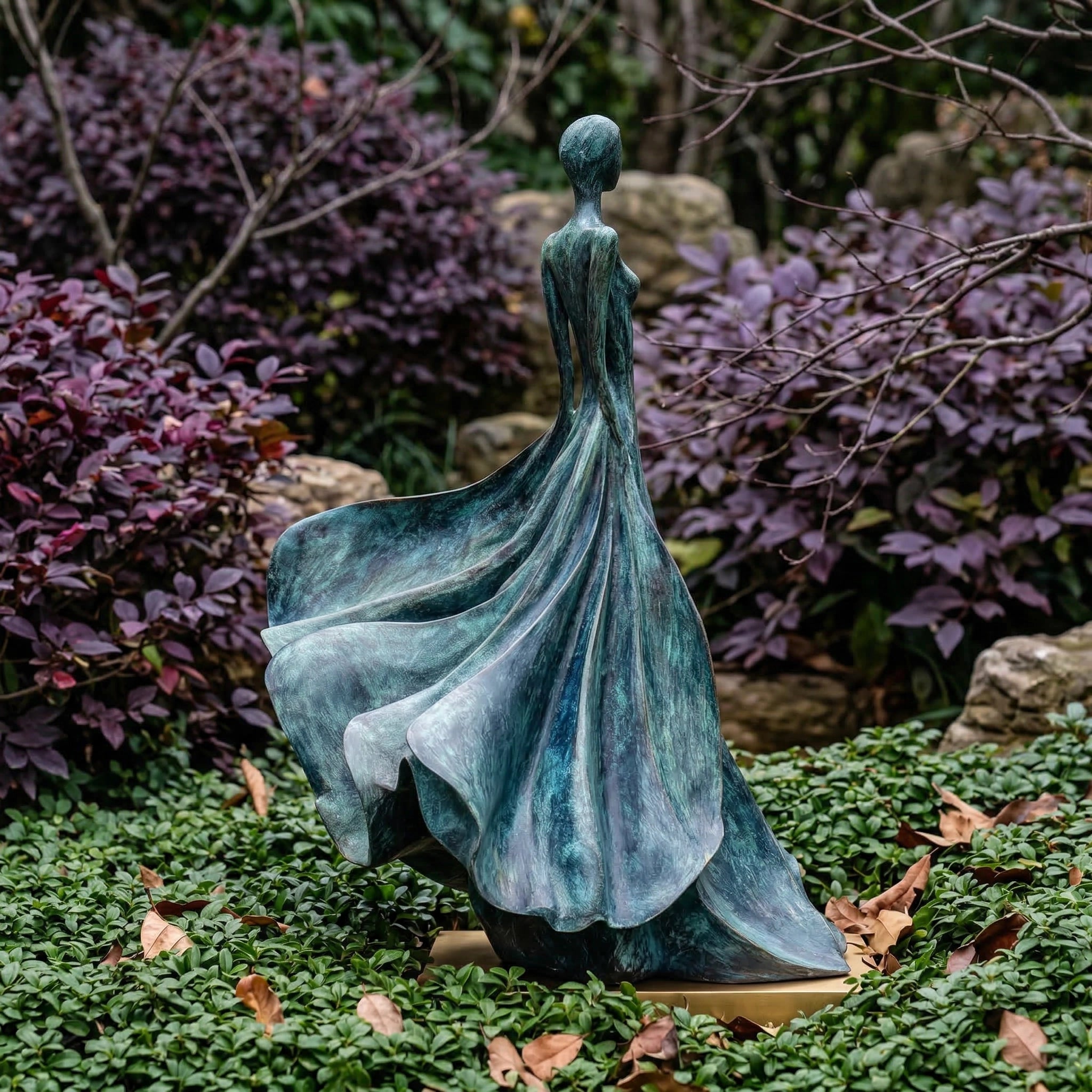 Vela-Bronze--Brass-Serene-Female-Figurative-Sculpture-Garden-Silhouette-VSBS-5632-03