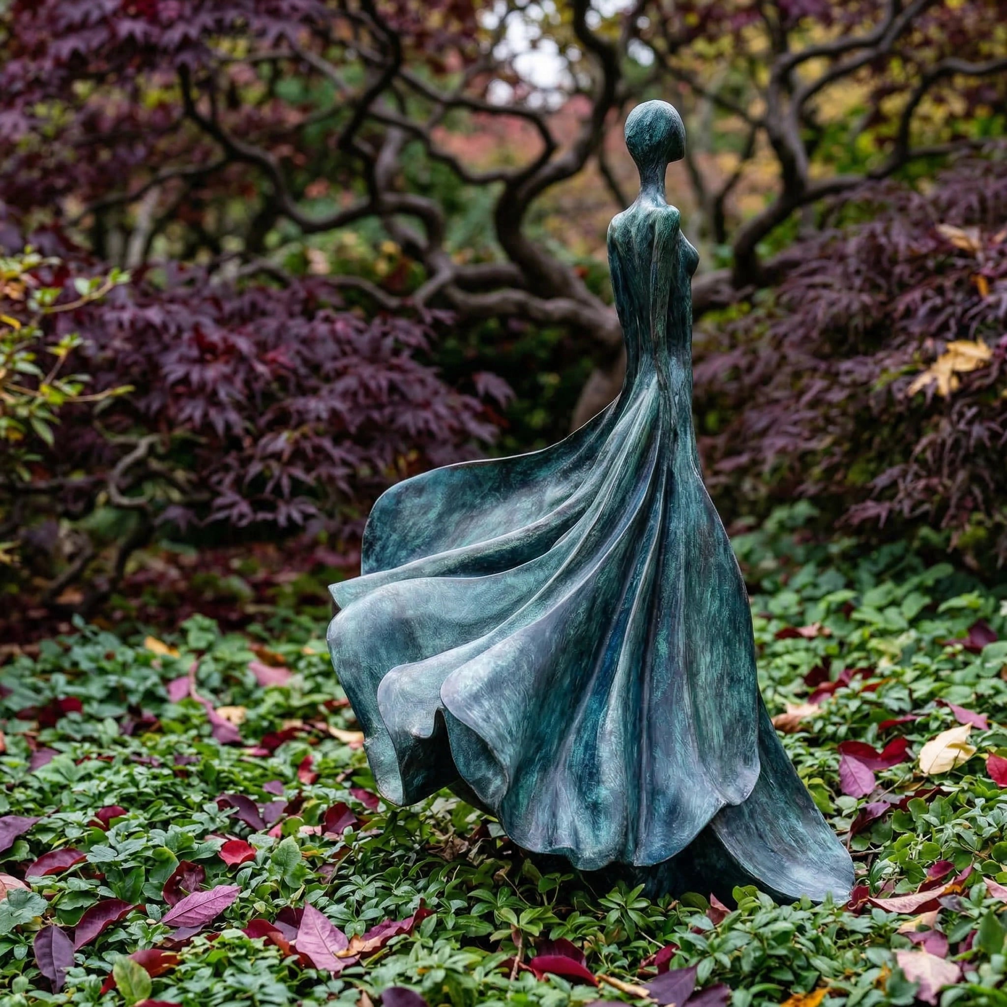 Vela-Bronze--Brass-Serene-Female-Figurative-Sculpture-Garden-Silhouette-VSBS-5632-04