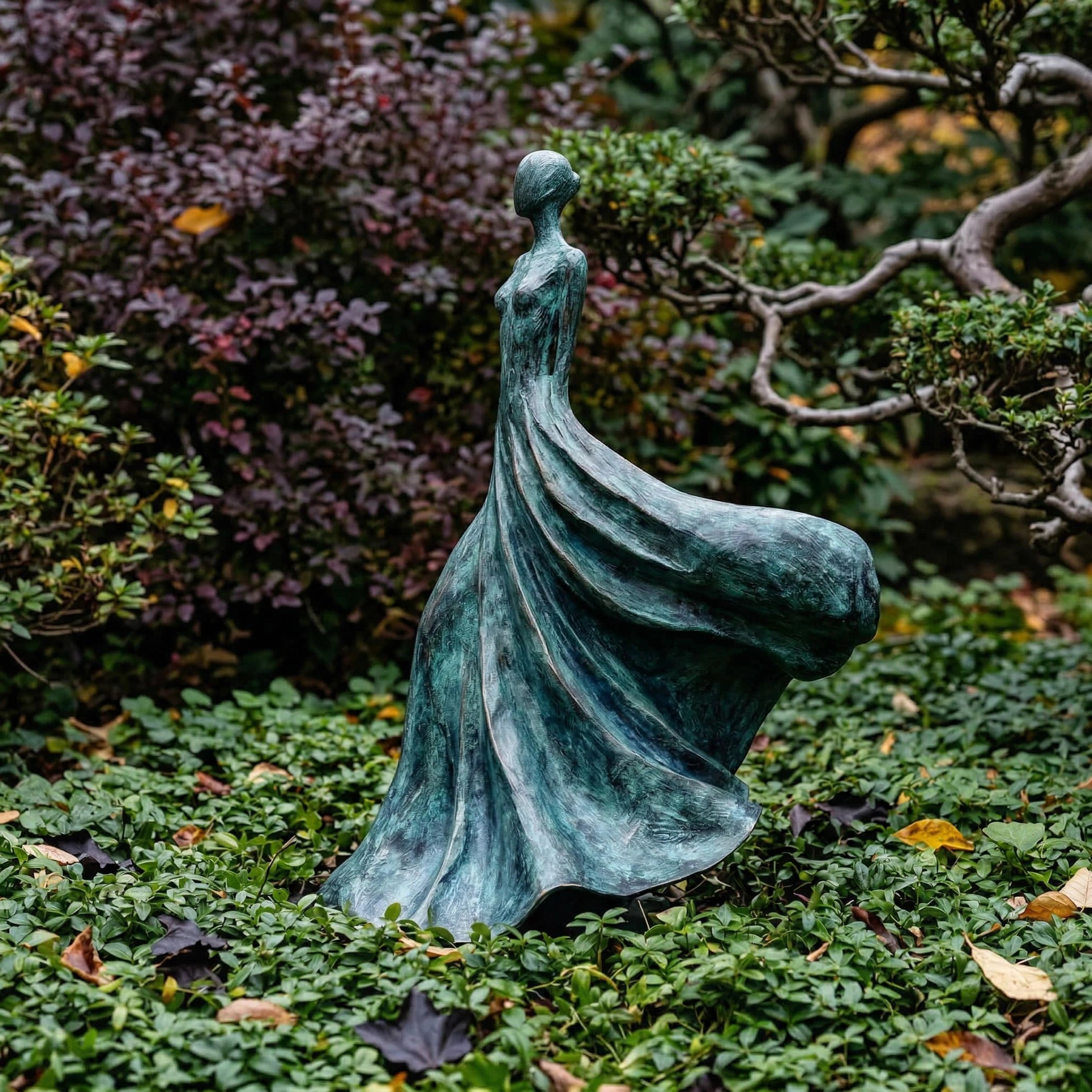 Vela-Bronze--Brass-Serene-Female-Figurative-Sculpture-Garden-Silhouette-VSBS-5632-05