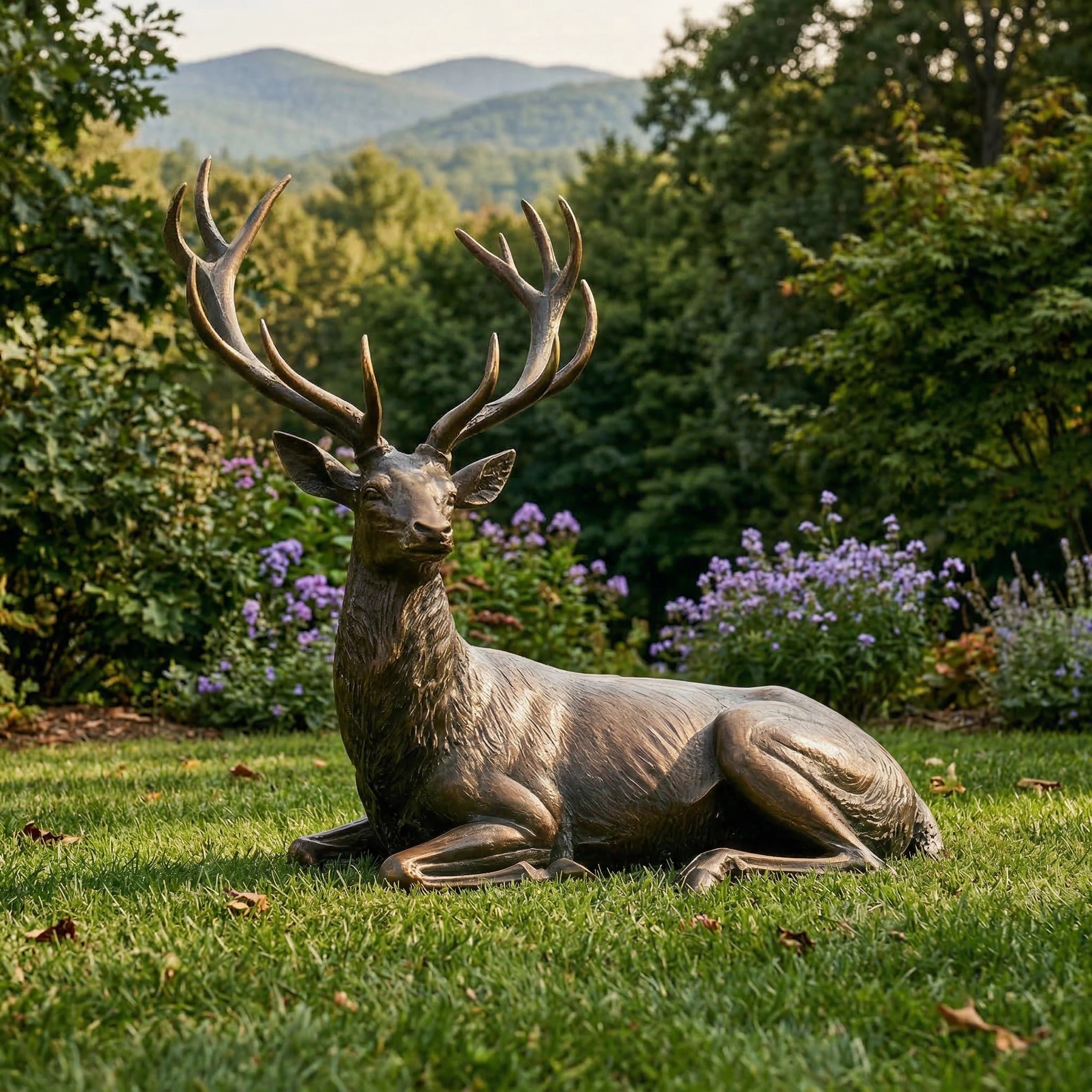 Vela-Bronze--Brass-Stag-Sculpture-Garden-Repose-VSBS-8897-01