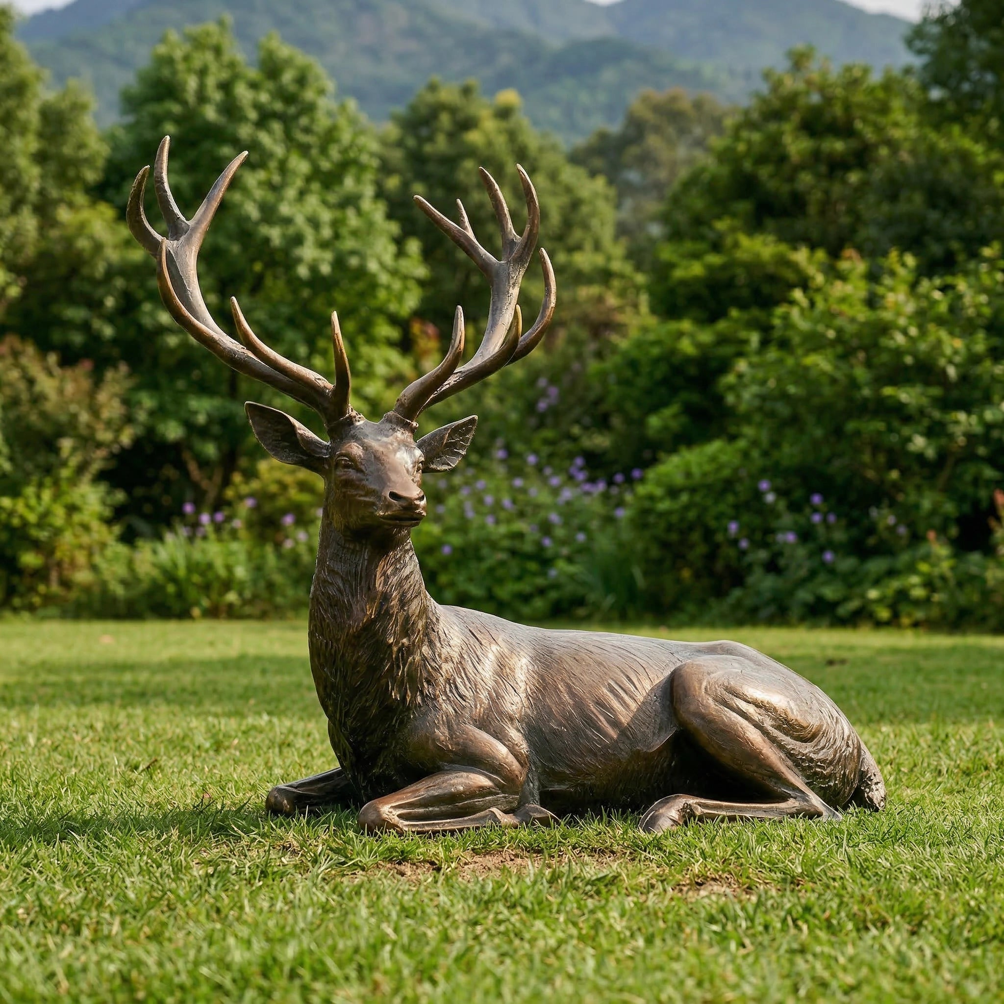 Vela-Bronze--Brass-Stag-Sculpture-Garden-Repose-VSBS-8897-02