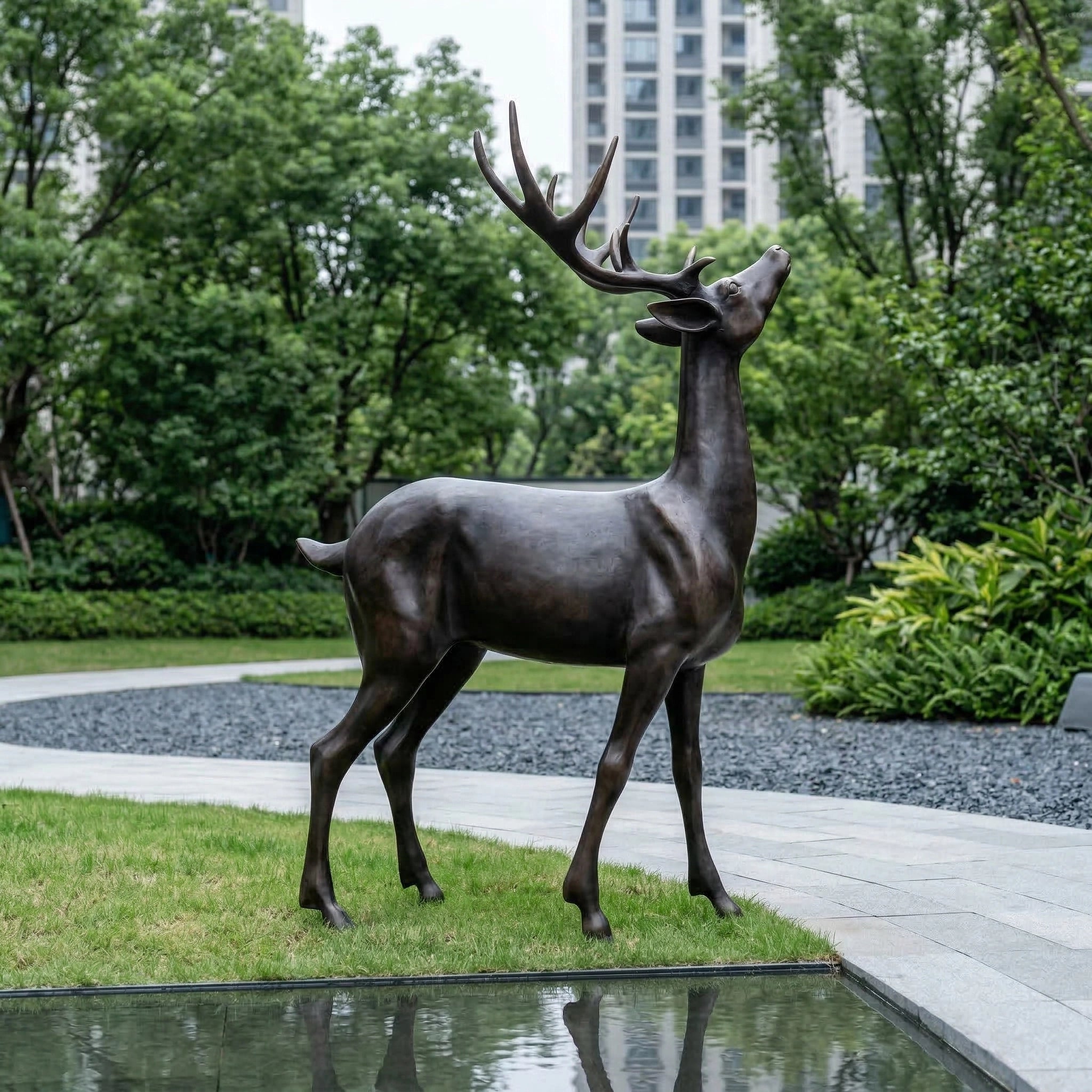 Vela-Bronze--Brass-Stag-Sculpture-Garden-Silhouette-VSBS-734-01