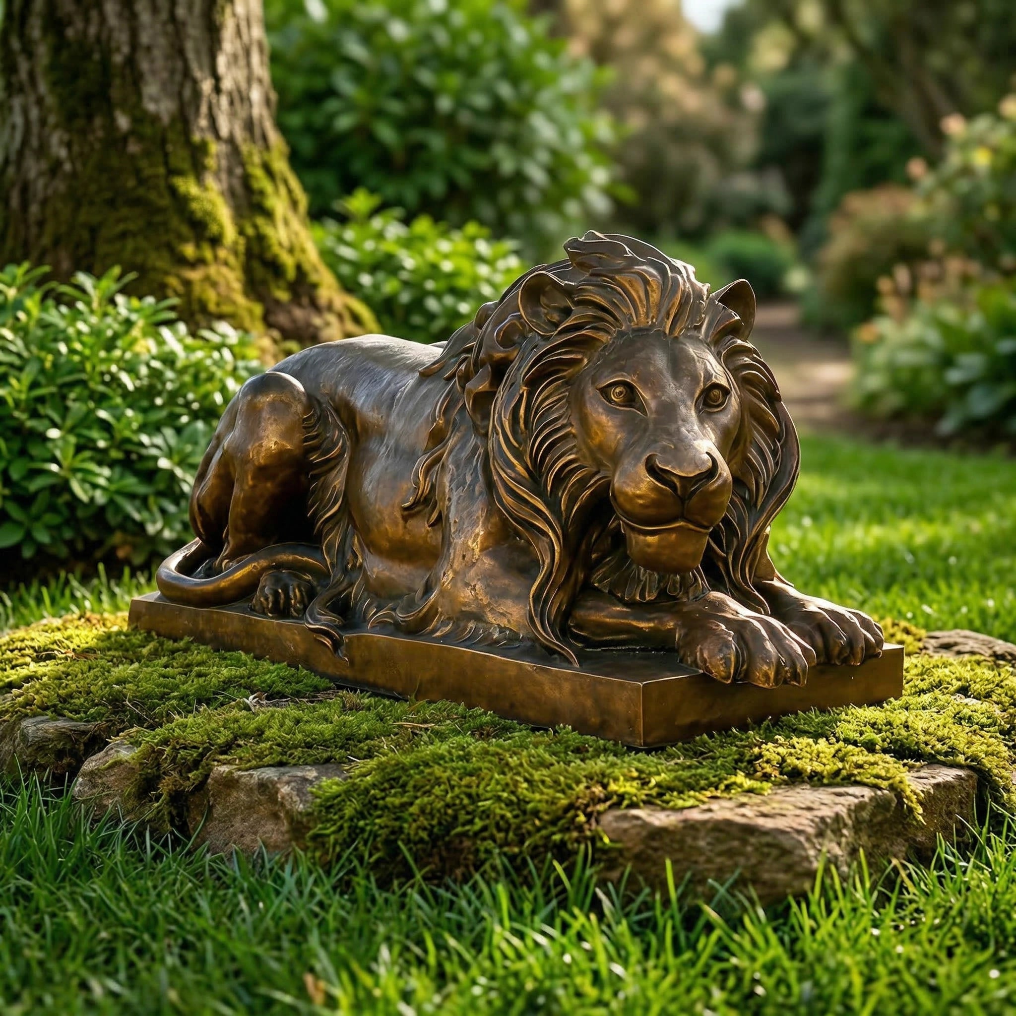 Vela-Bronze--Brass-Wildlife--Nature-Sculpture-Reclining-Lion-VBS-7391-01
